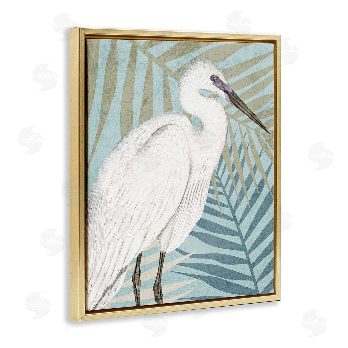 Kim Allen Tropical Egret Botanical Leaves