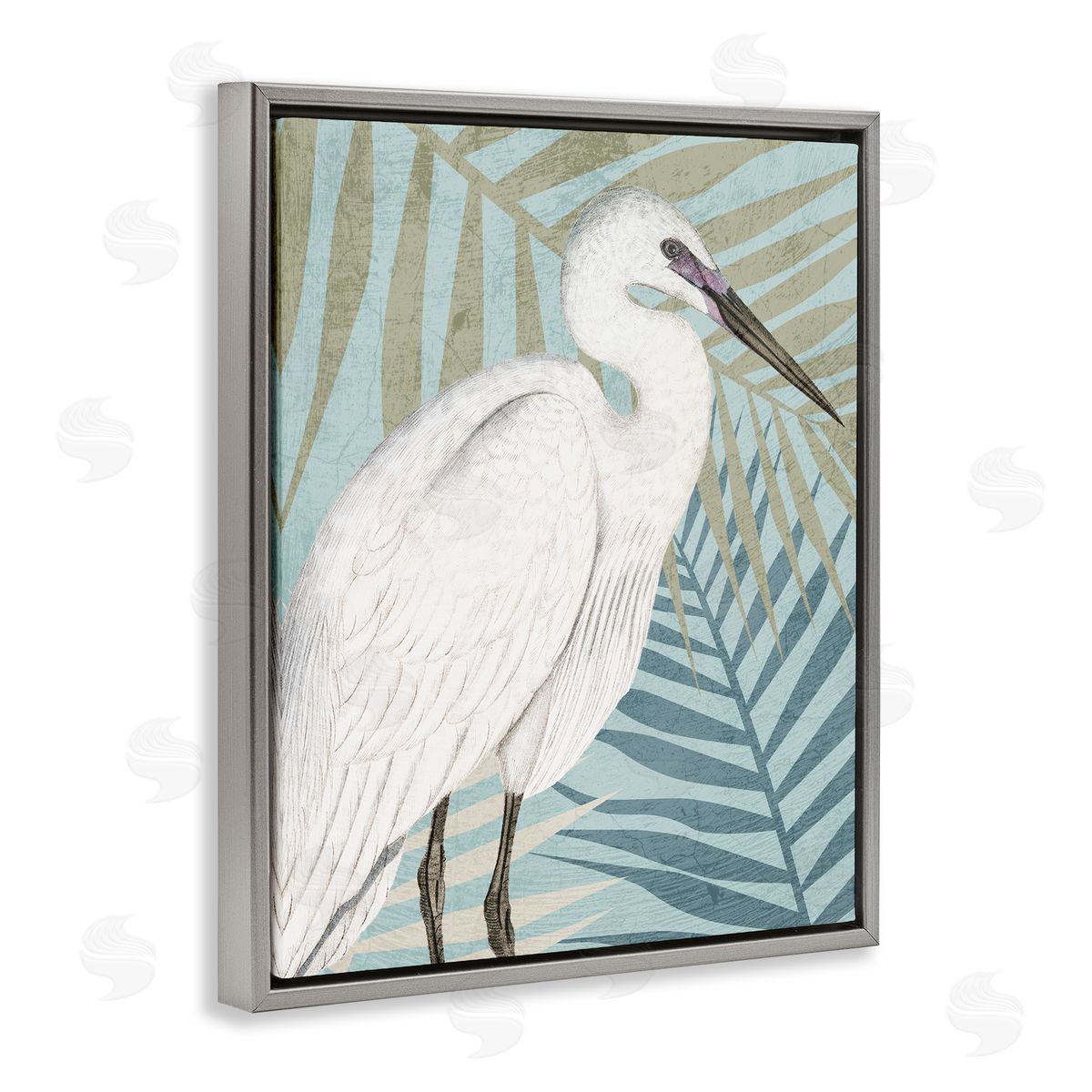 Kim Allen Tropical Egret Botanical Leaves