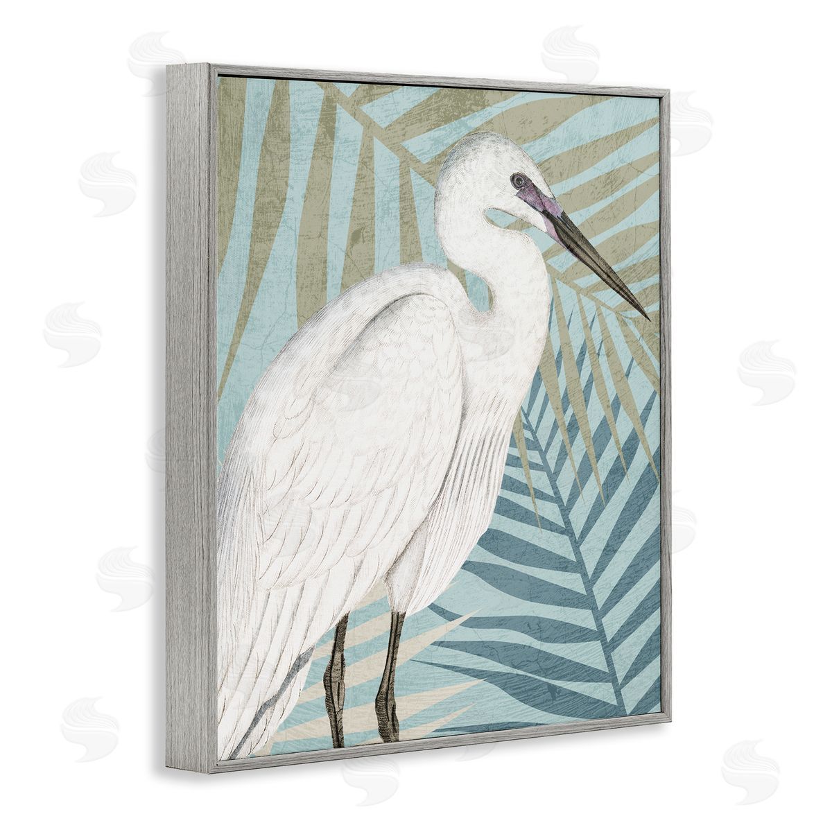 Kim Allen Tropical Egret Botanical Leaves