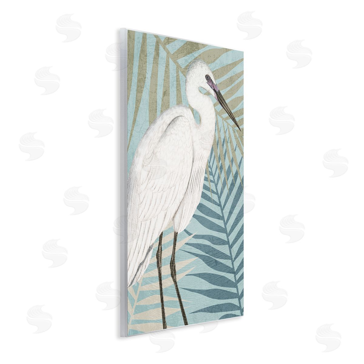Kim Allen Tropical Egret Botanical Leaves