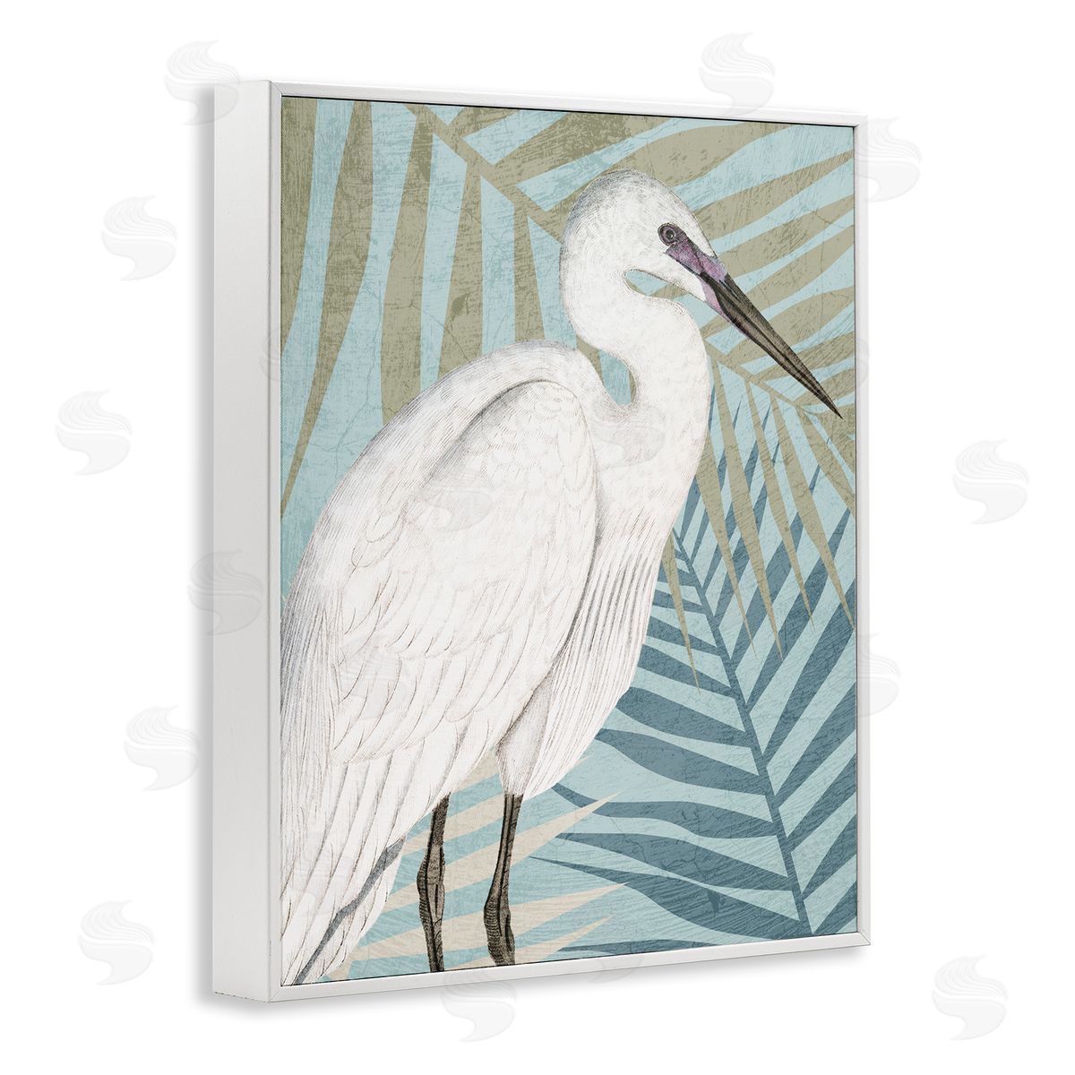 Kim Allen Tropical Egret Botanical Leaves
