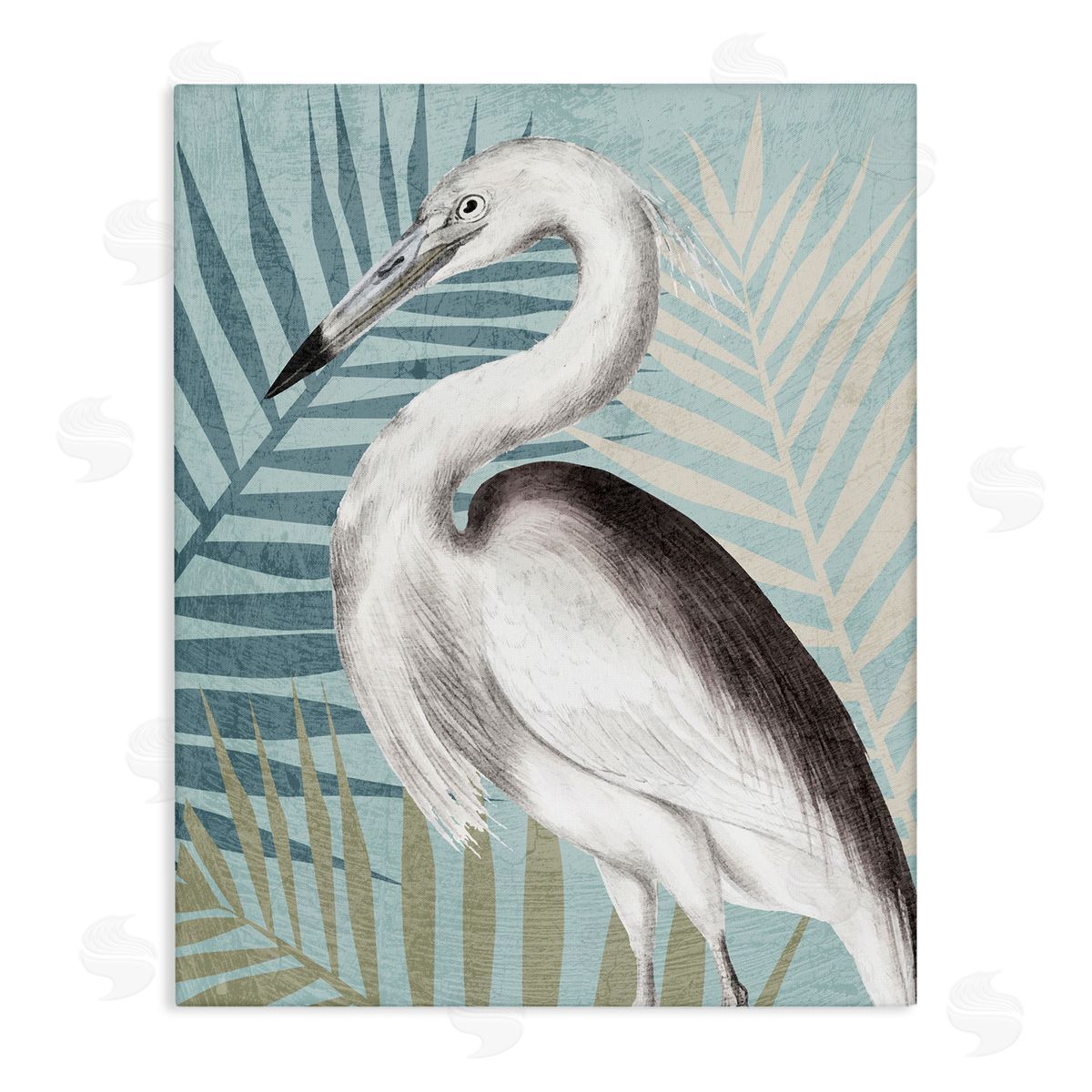 Kim Allen Stork Bird Island Palm Leaves