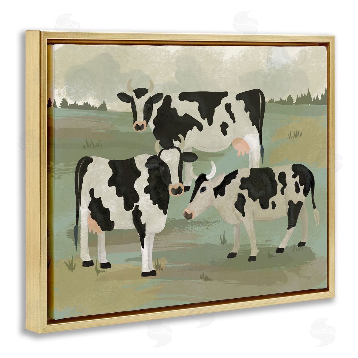 Lisa Perry Whitebutton Rural Cows Grazing Trio