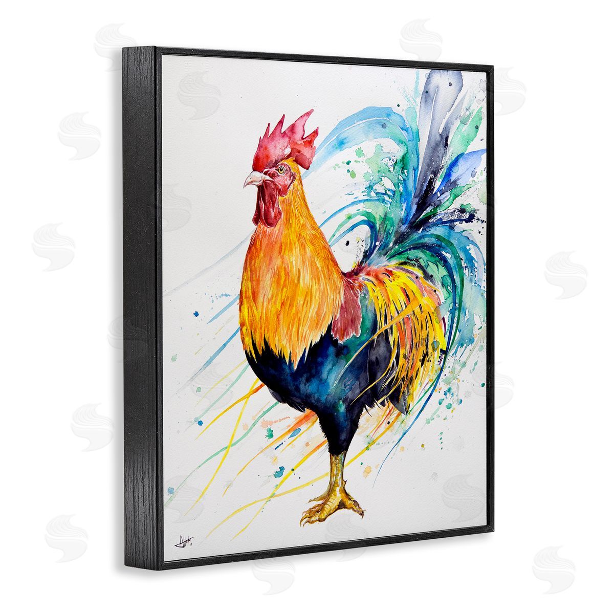 Marc Allante Modern Rooster Rainbow Splatter