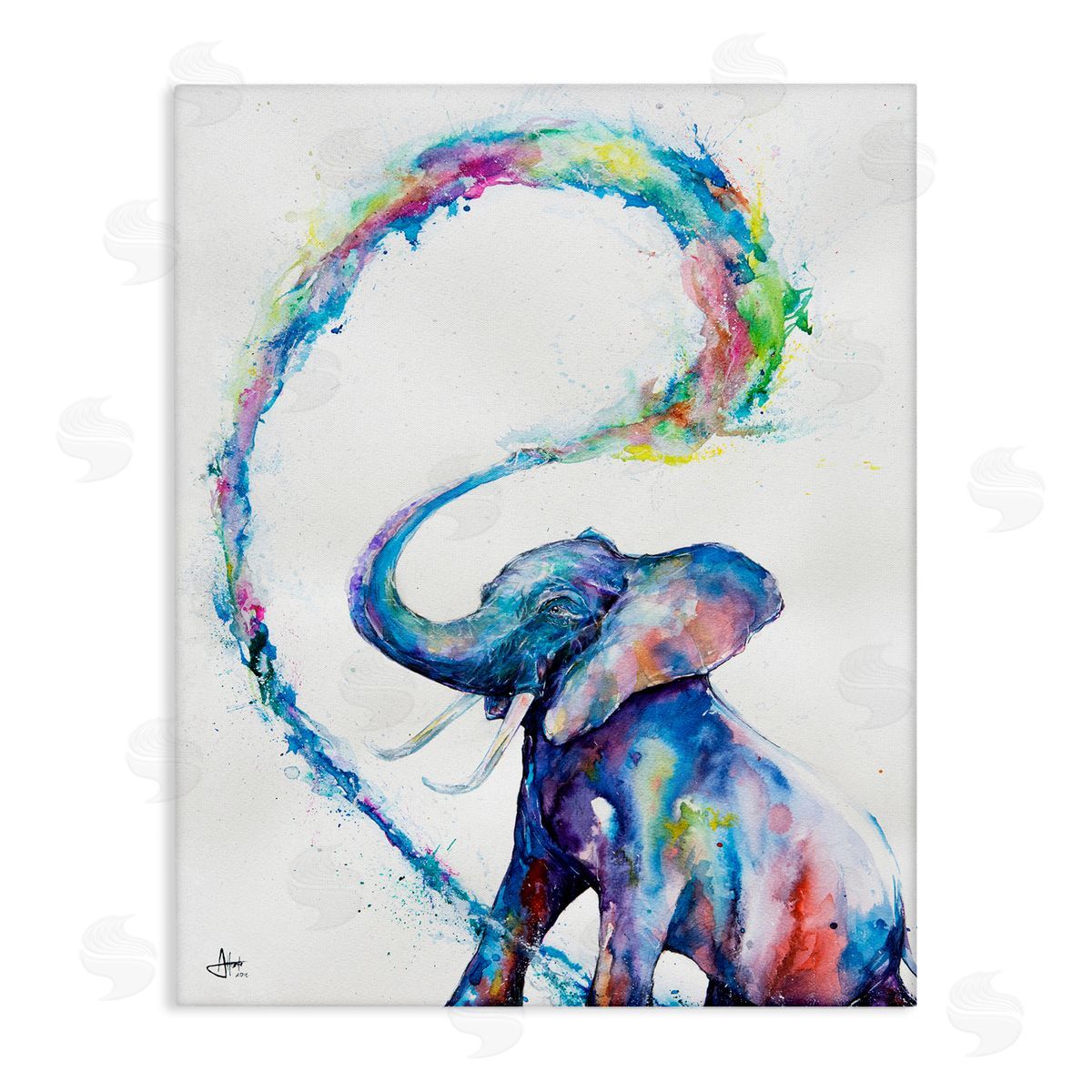 Marc Allante Modern Rainbow Elephant Splash