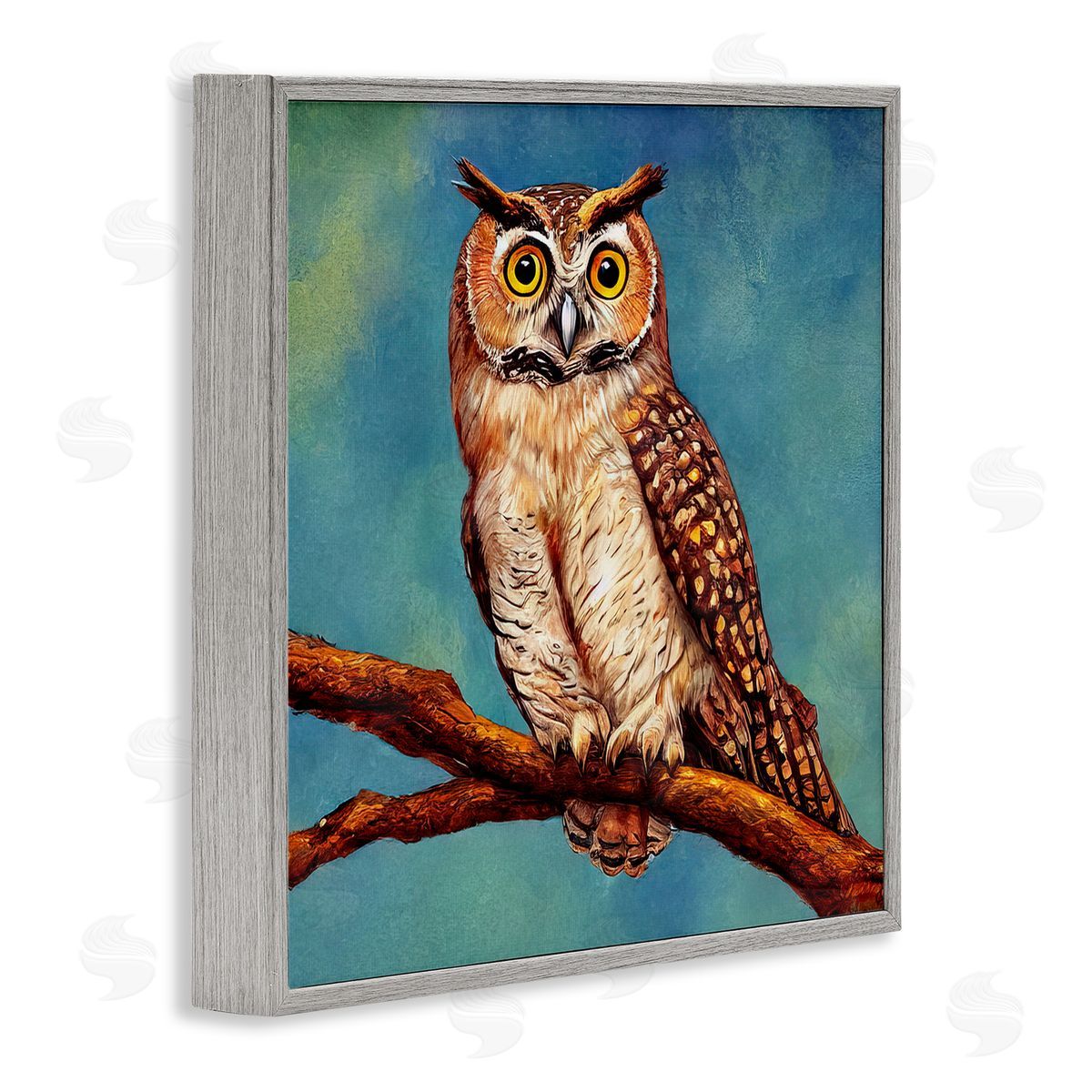 Alpenglow Workshop Detailed Owl Painting Nature Gray Framed Glicee Wall Art Print