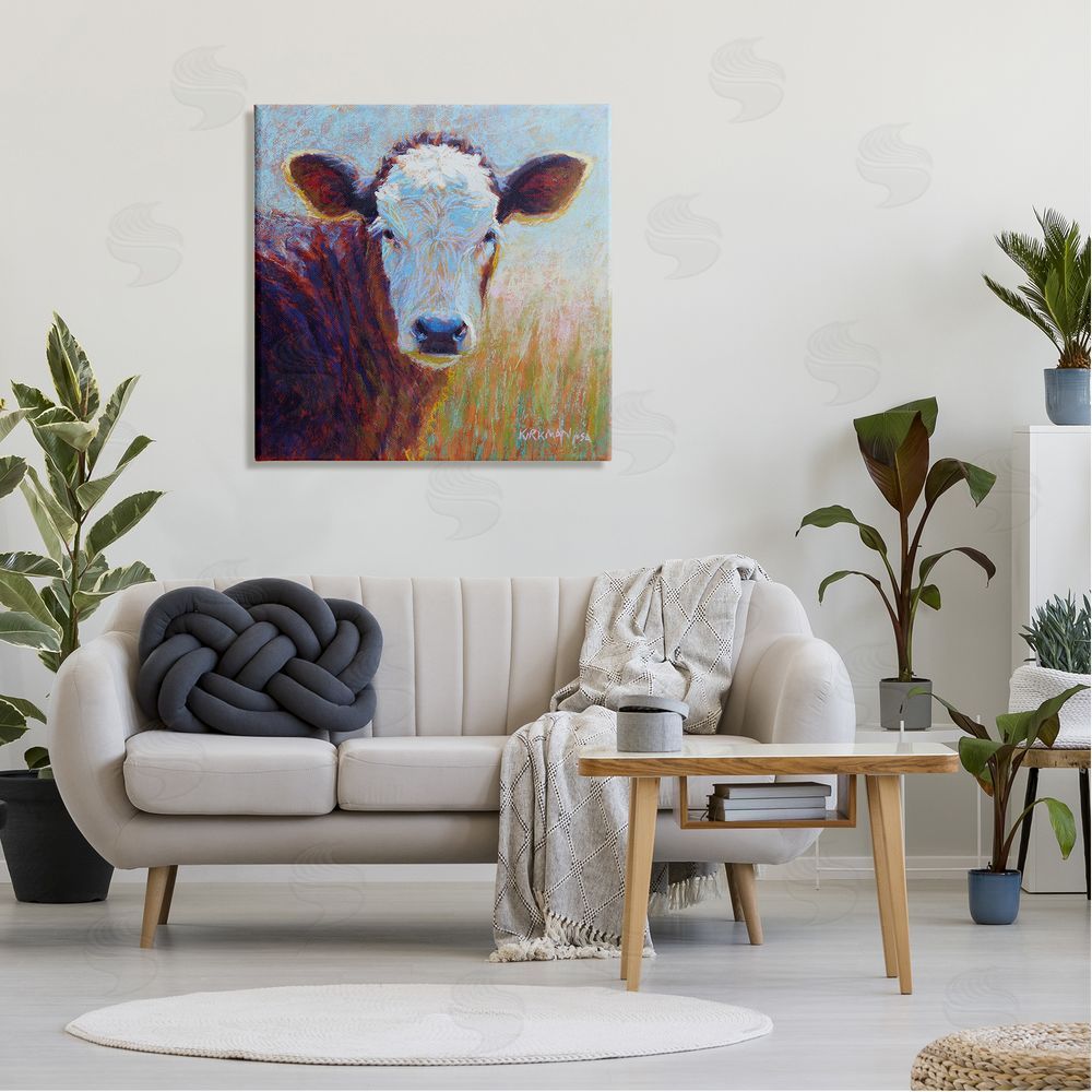 Rita Kirkman Country Cow Gazing Painting Canvas Wall Art in Room