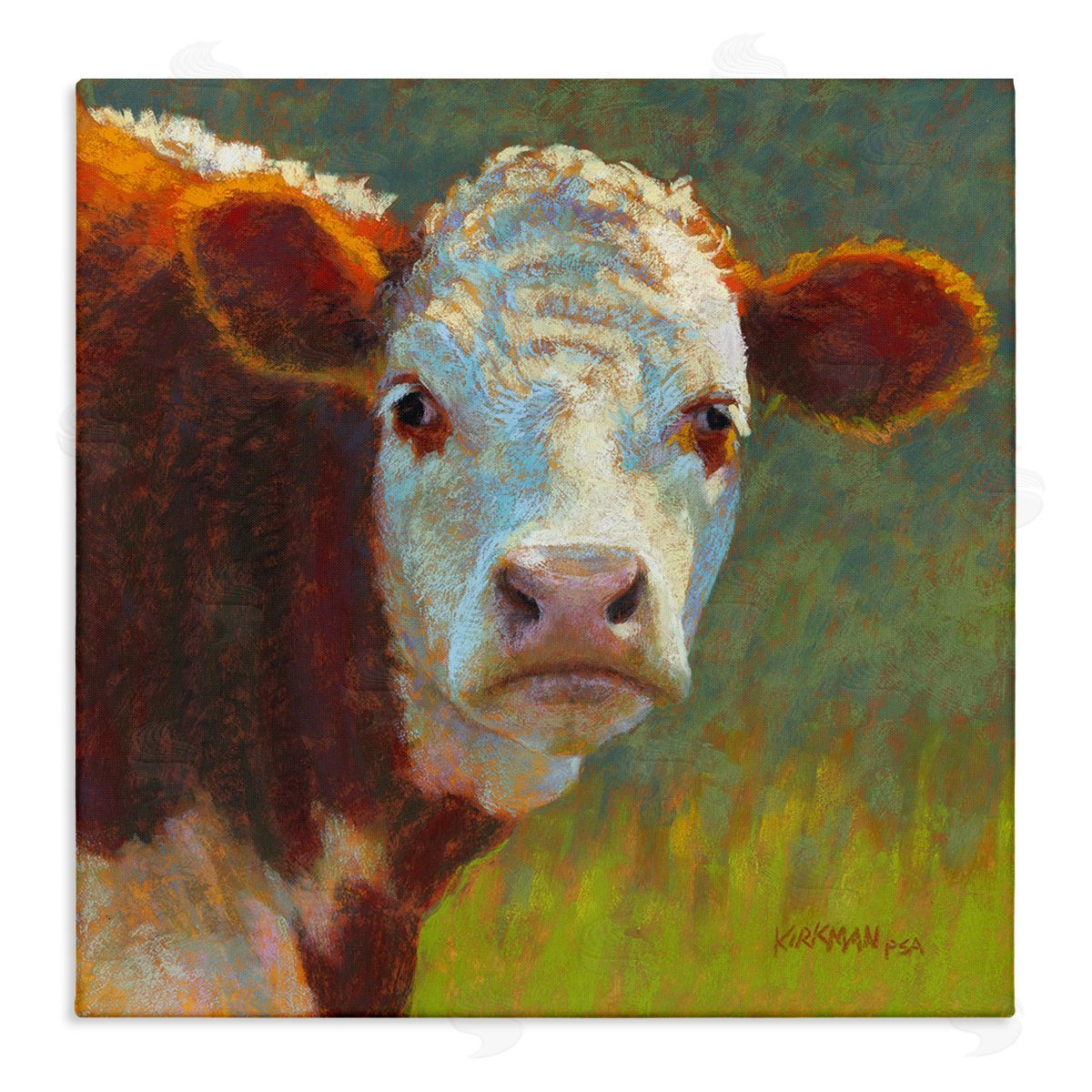 Rita Kirkman Rural Wildlife Cow Portrait Stretched Canvas Wall Art Print