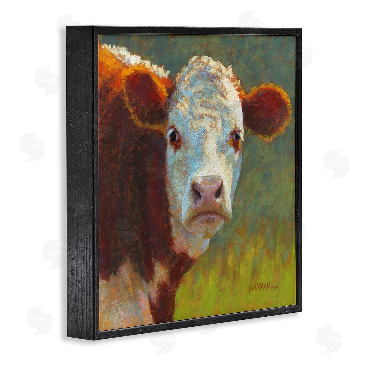 Rita Kirkman Rural Wildlife Cow Portrait Black Framed Glicee Wall Art Print