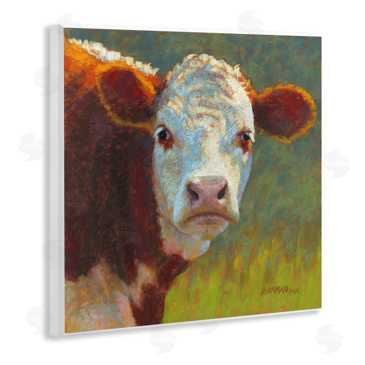 Rita Kirkman Rural Wildlife Cow Portrait Wooden Wall Plaque Art Print