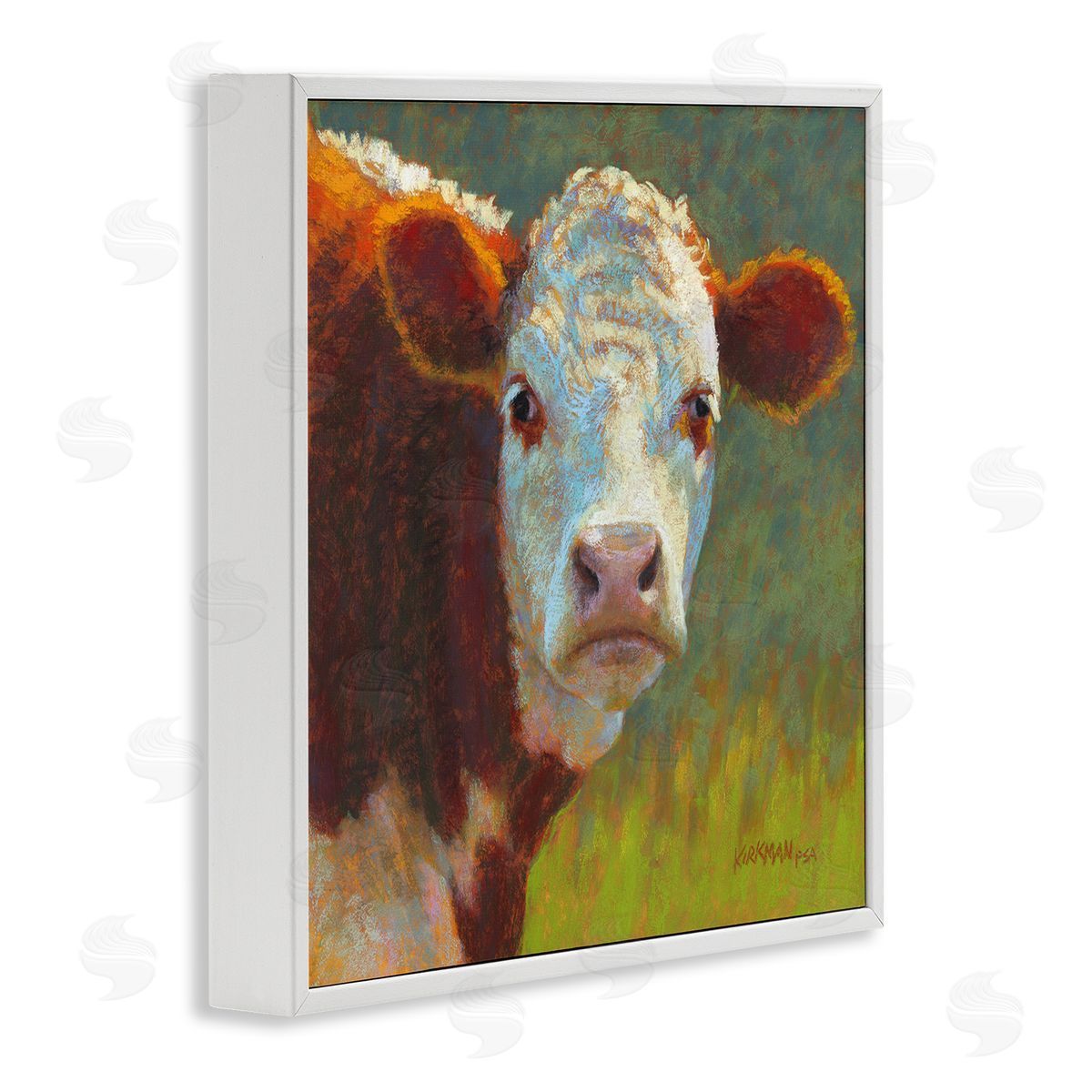 Rita Kirkman Rural Wildlife Cow Portrait White Framed Glicee Wall Art Print