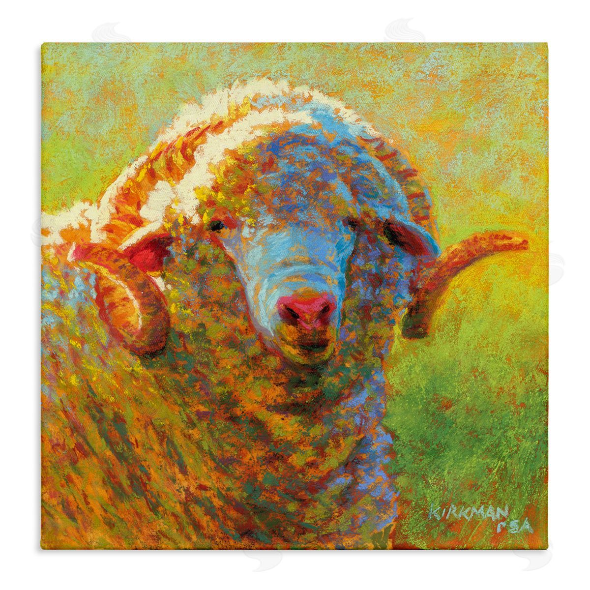 Rita Kirkman Impressionist Sheep Country Portrait Stretched Canvas Wall Art Print