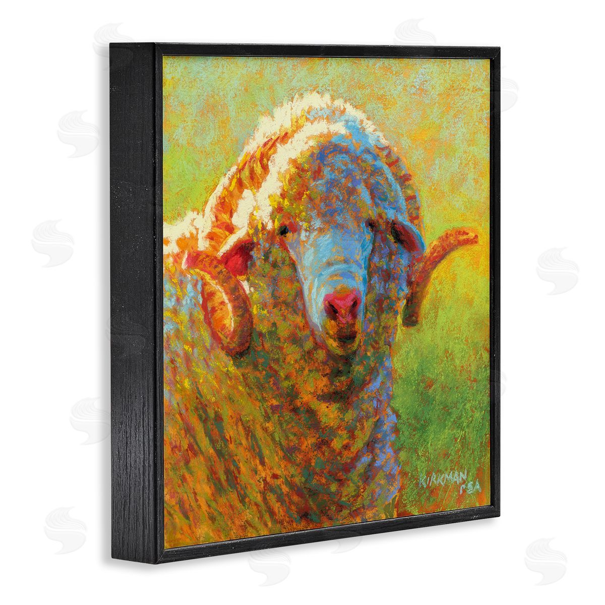 Rita Kirkman Impressionist Sheep Country Portrait Black Framed Glicee Wall Art Print