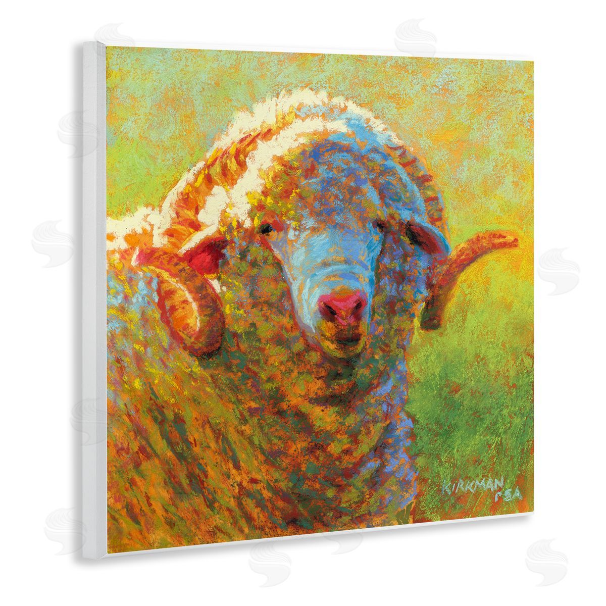 Rita Kirkman Impressionist Sheep Country Portrait Wooden Wall Plaque Art Print