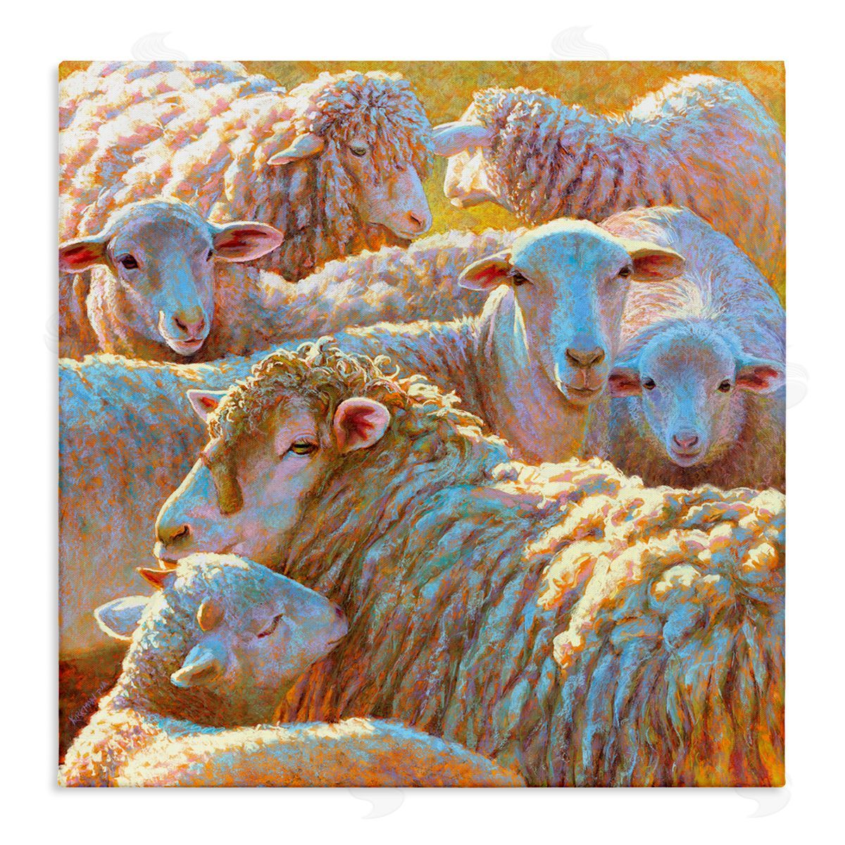 Rita Kirkman Sheep Herd Farm Animals Stretched Canvas Wall Art Print