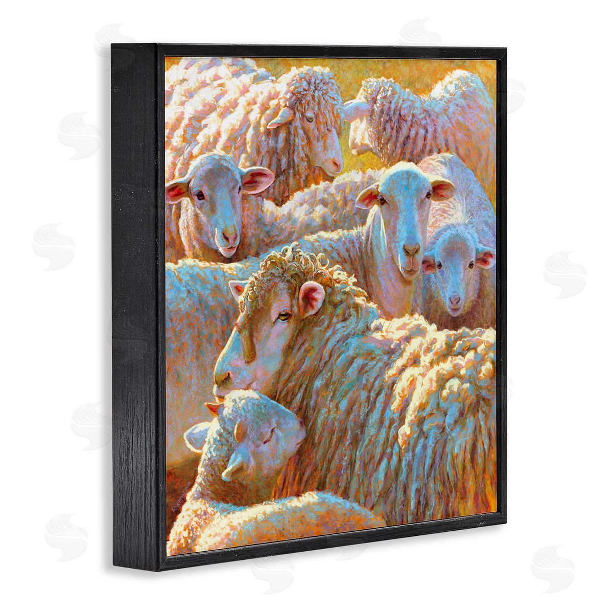 Rita Kirkman Sheep Herd Farm Animals Black Framed Glicee Wall Art Print