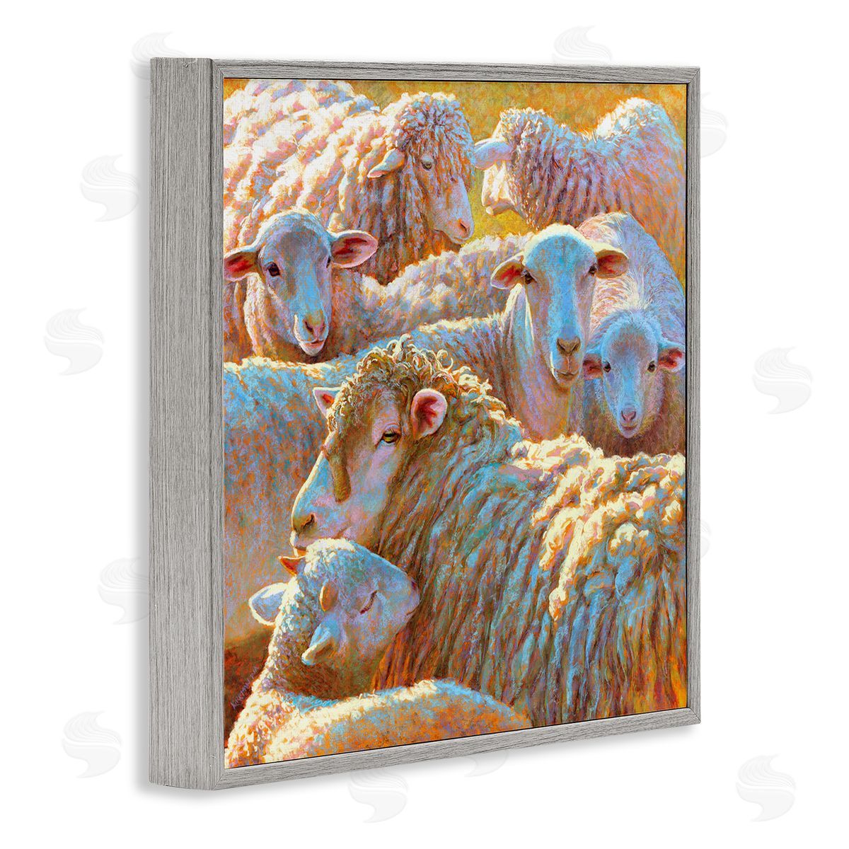 Rita Kirkman Sheep Herd Farm Animals Gray Framed Glicee Wall Art Print