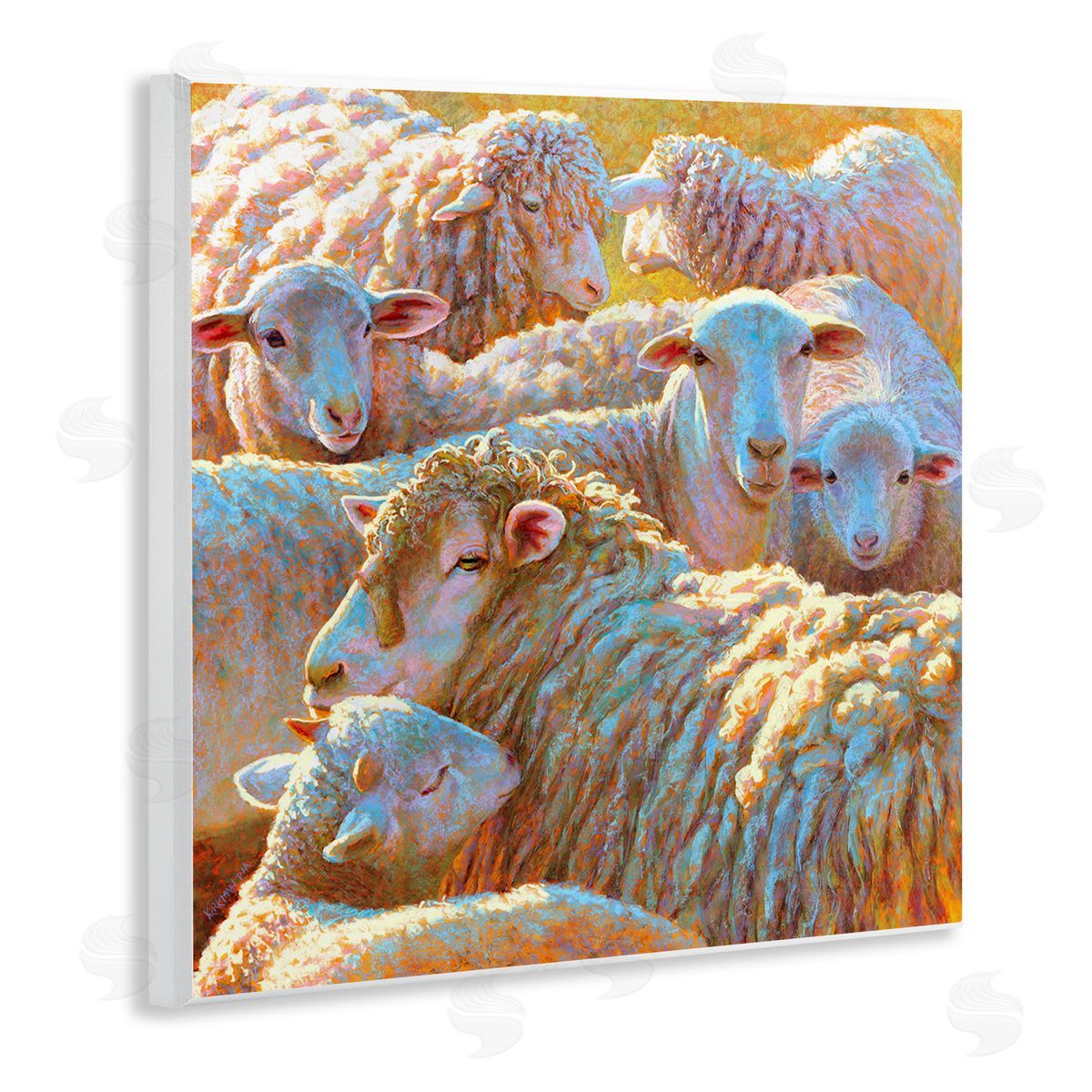 Rita Kirkman Sheep Herd Farm Animals Wooden Wall Plaque Art Print