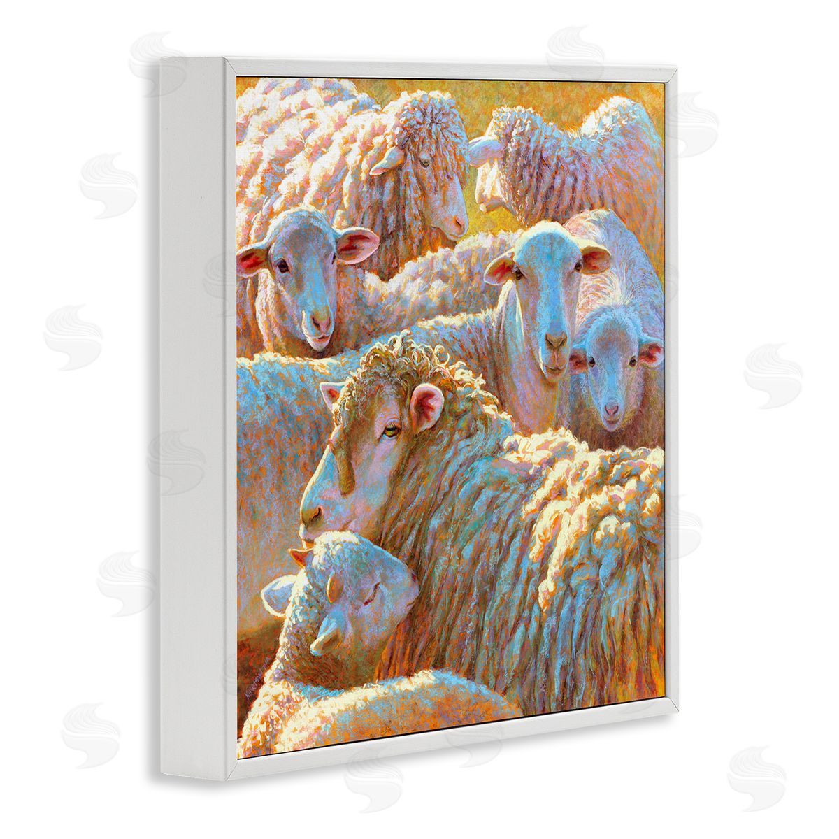 Rita Kirkman Sheep Herd Farm Animals White Framed Glicee Wall Art Print