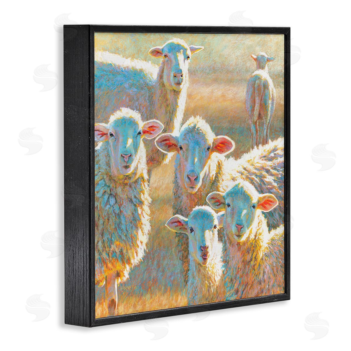 Rita Kirkman Modern Country Sheep Farm Animals Black Framed Glicee Wall Art Print