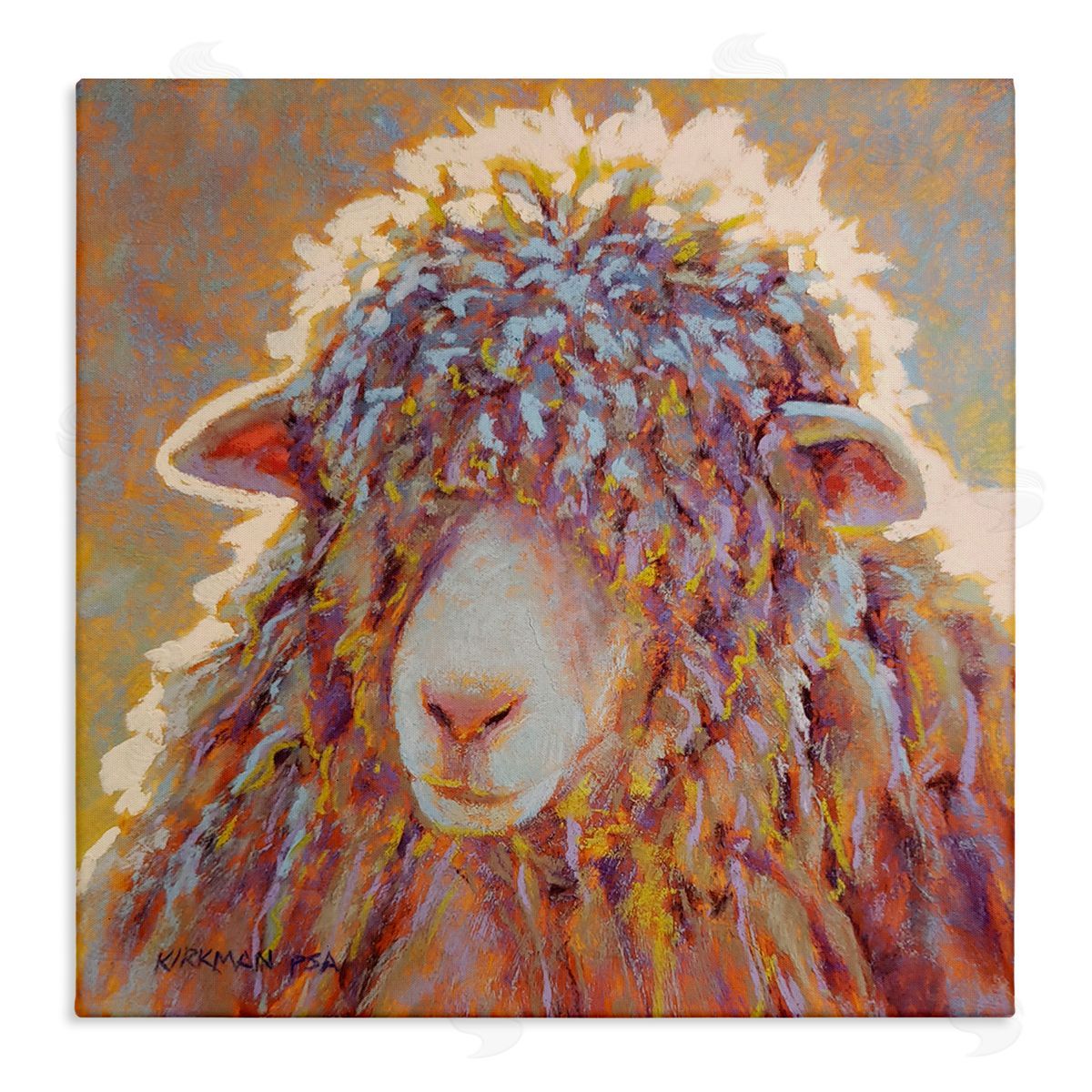 Rita Kirkman Wooly Sheep Animal Portrait Stretched Canvas Wall Art Print