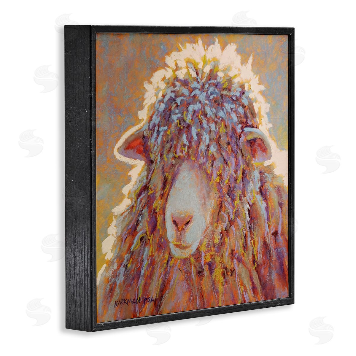Rita Kirkman Wooly Sheep Animal Portrait Black Framed Glicee Wall Art Print