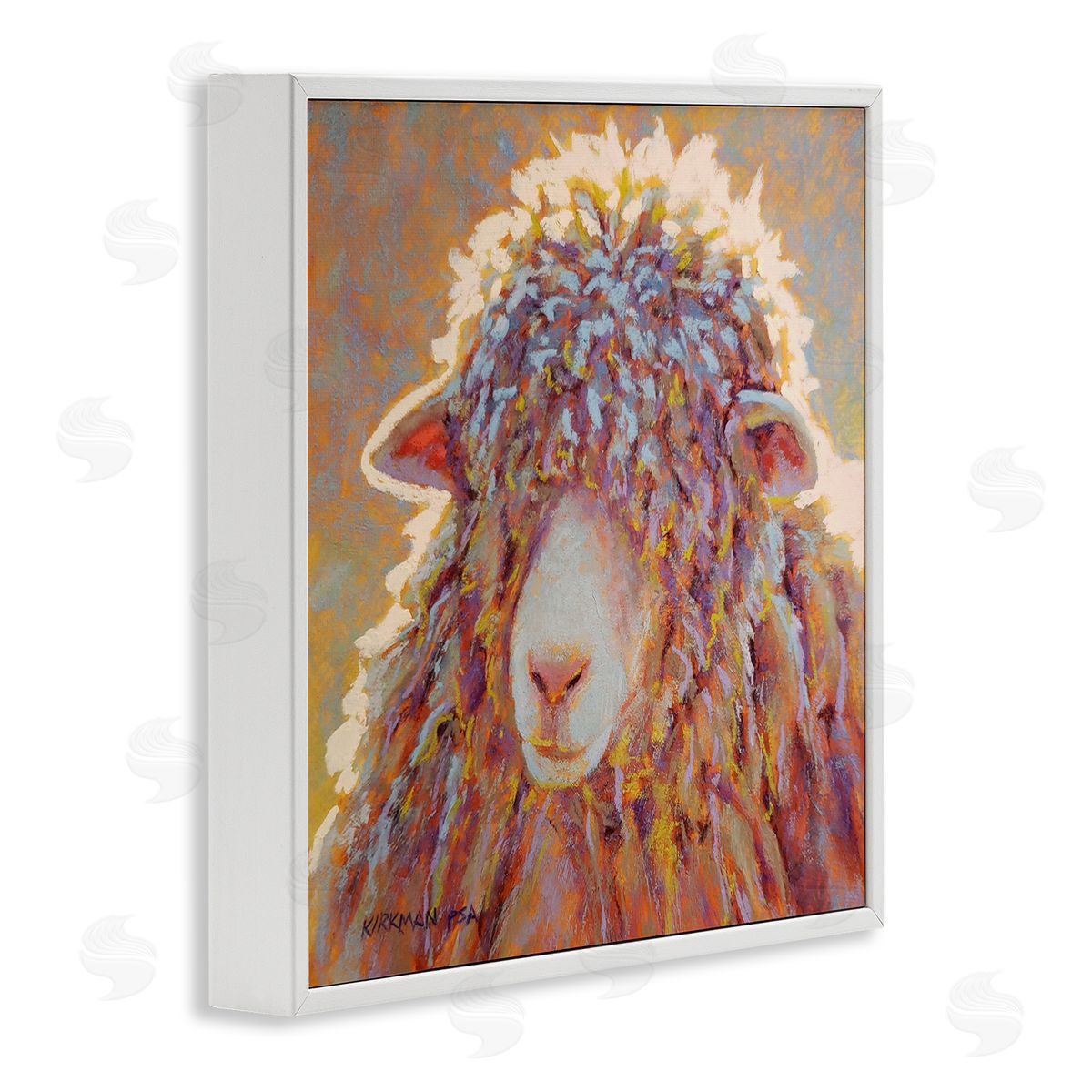 Rita Kirkman Wooly Sheep Animal Portrait White Framed Glicee Wall Art Print