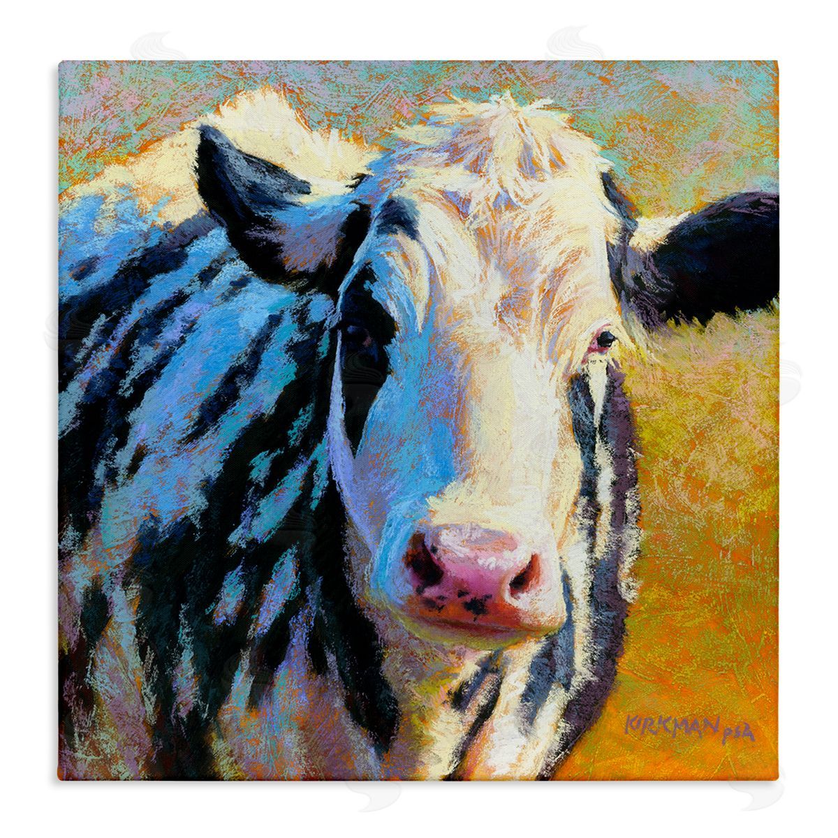 Rita Kirkman Spotted Cow Animal Portrait Stretched Canvas Wall Art Print