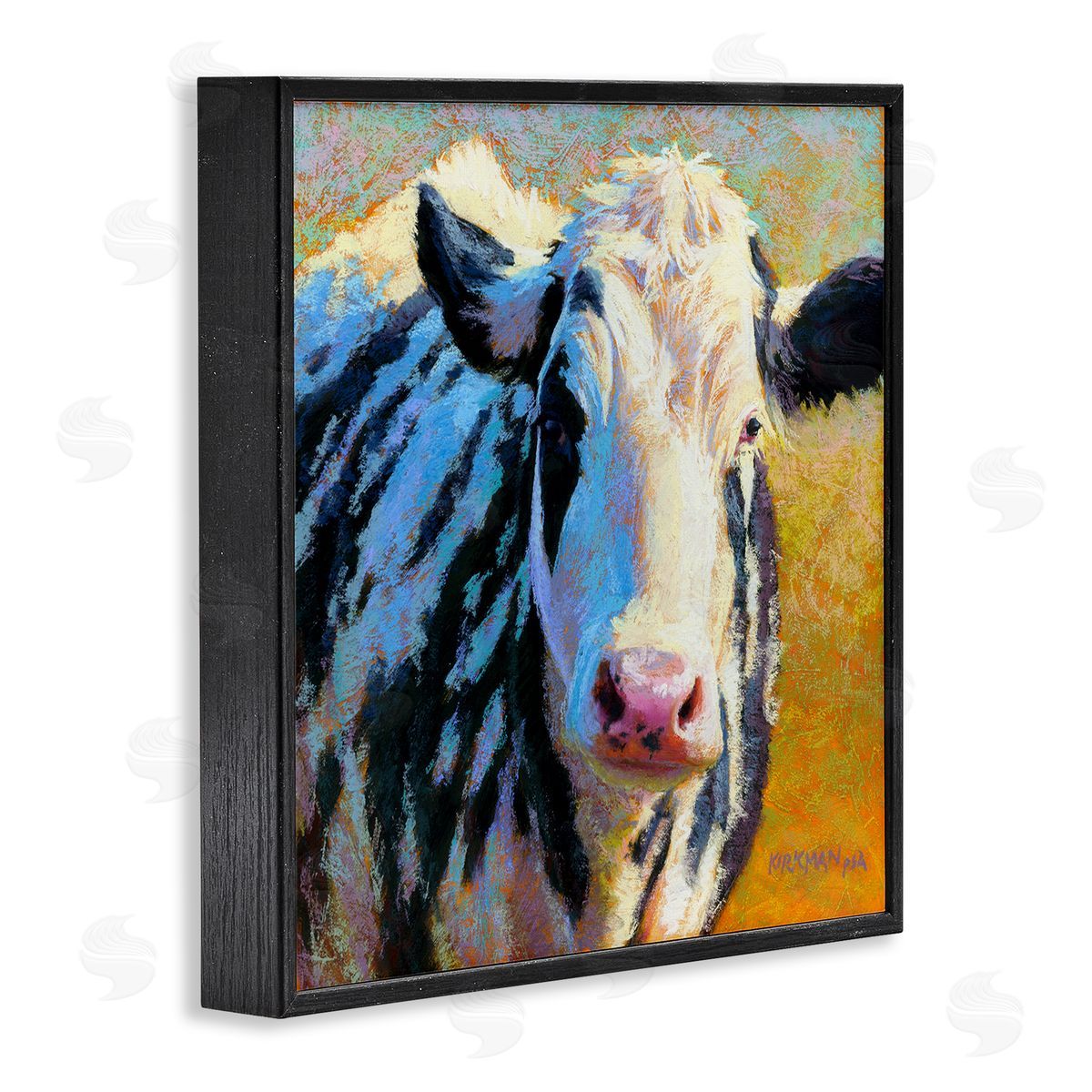 Rita Kirkman Spotted Cow Animal Portrait Black Framed Glicee Wall Art Print