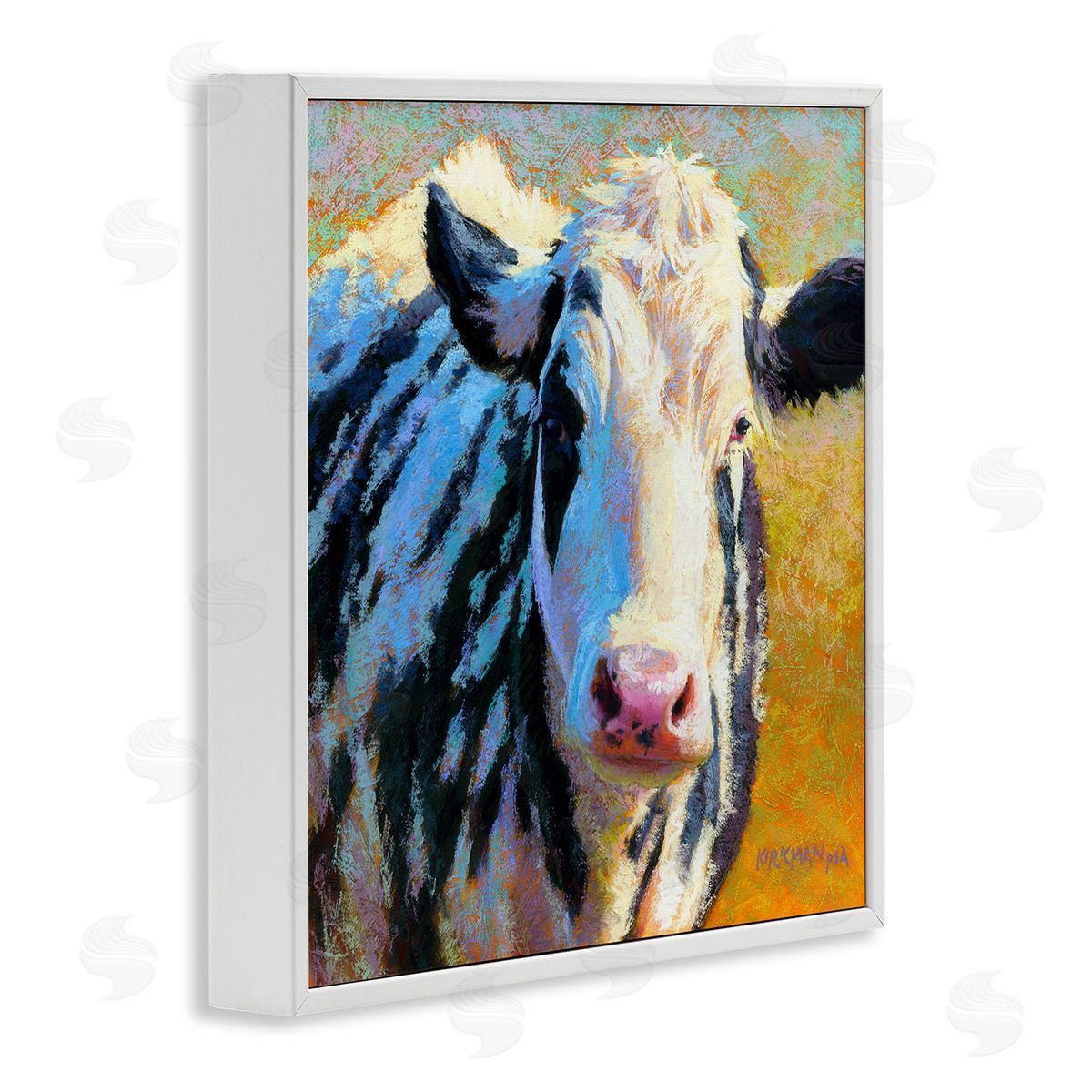 Rita Kirkman Spotted Cow Animal Portrait White Framed Glicee Wall Art Print