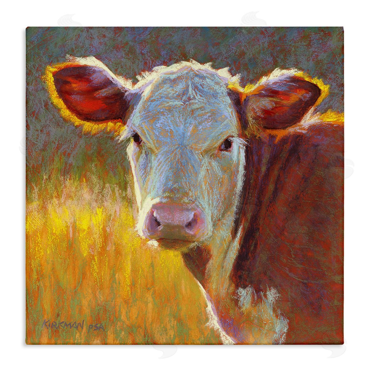 Rita Kirkman Sunlit Farm Animal Cattle Stretched Canvas Wall Art Print