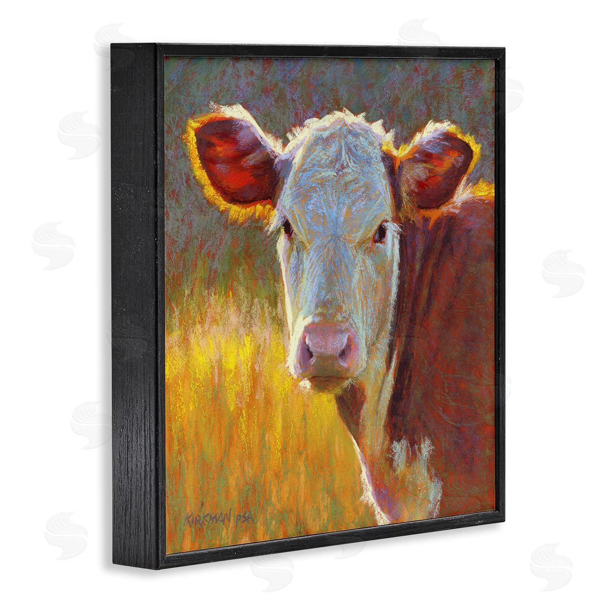 Rita Kirkman Sunlit Farm Animal Cattle Black Framed Glicee Wall Art Print