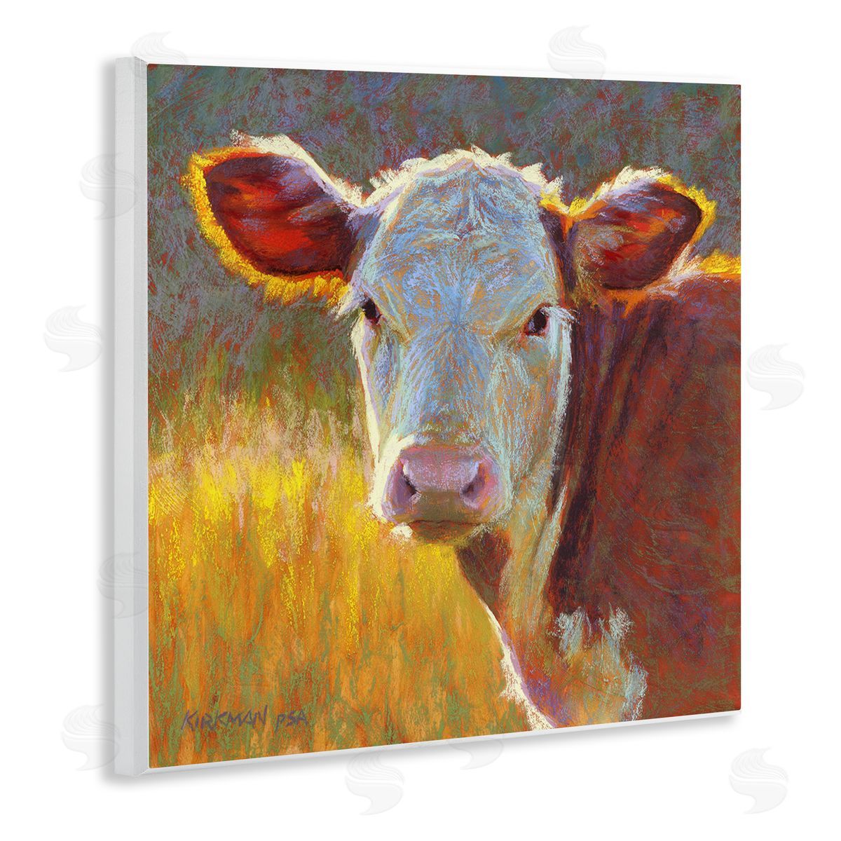Rita Kirkman Sunlit Farm Animal Cattle Wooden Wall Plaque Art Print
