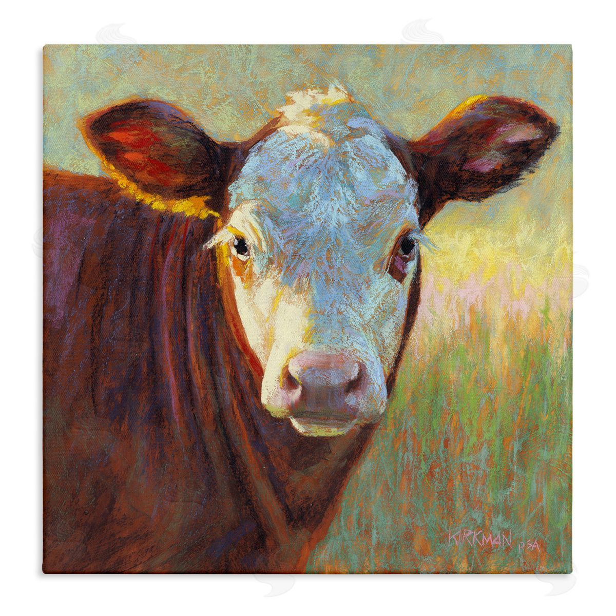 Rita Kirkman Brown Rural Wildlife Cattle Stretched Canvas Wall Art Print