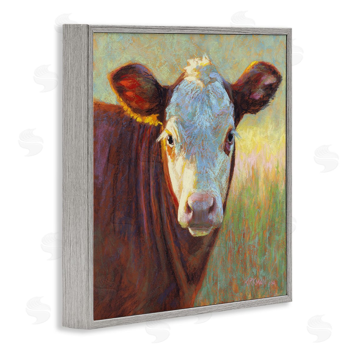 Rita Kirkman Brown Rural Wildlife Cattle Gray Framed Glicee Wall Art Print