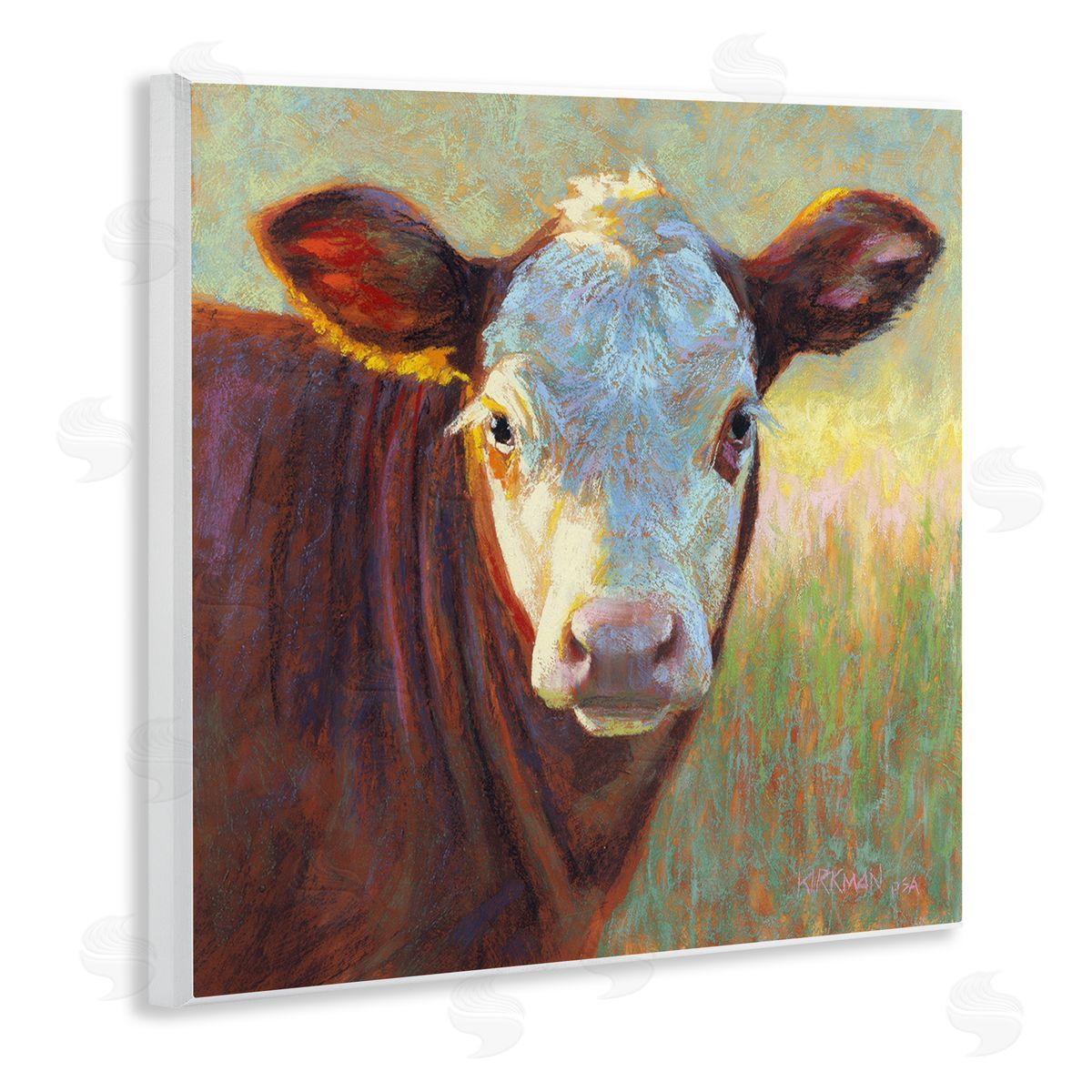 Rita Kirkman Brown Rural Wildlife Cattle Wooden Wall Plaque Art Print