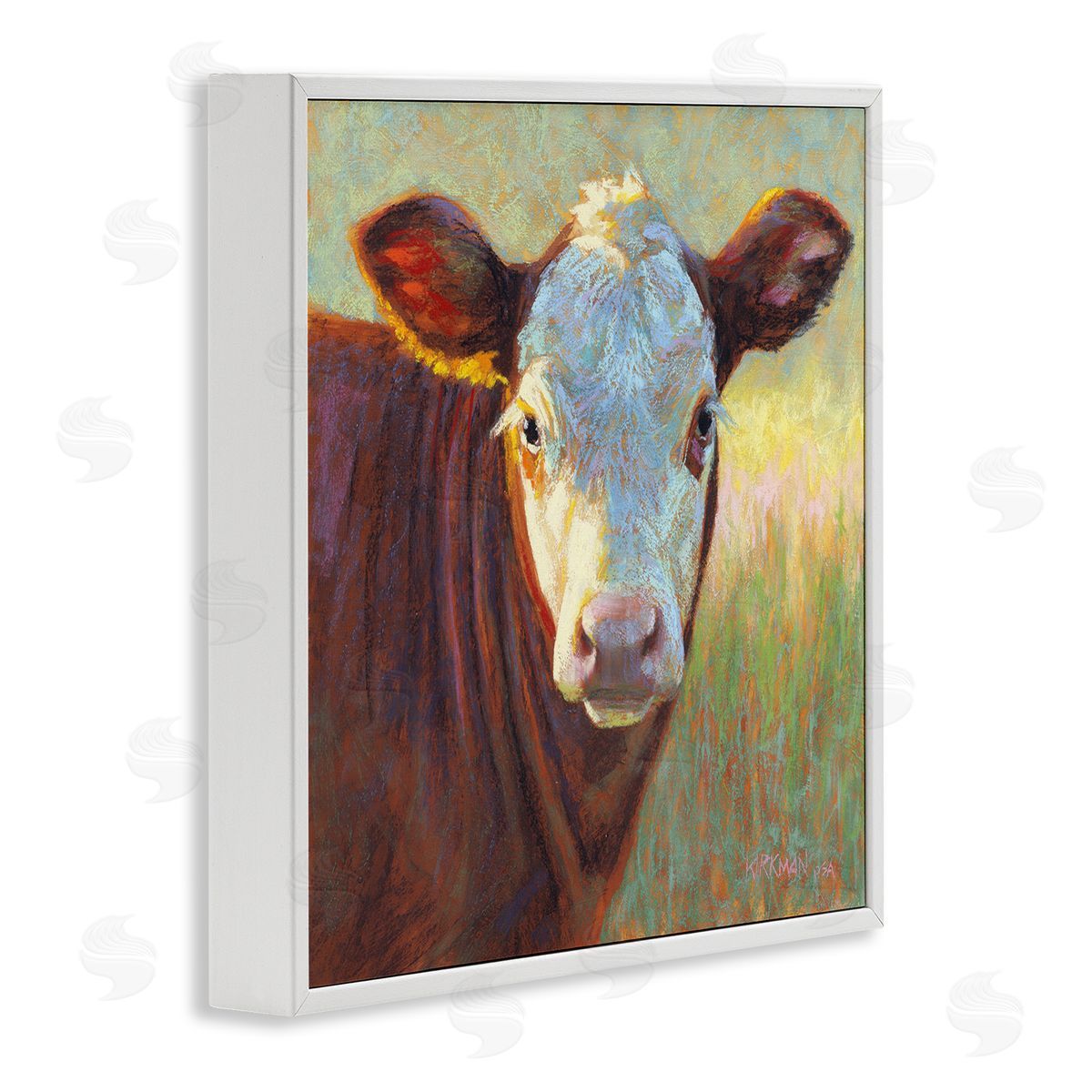 Rita Kirkman Brown Rural Wildlife Cattle White Framed Glicee Wall Art Print