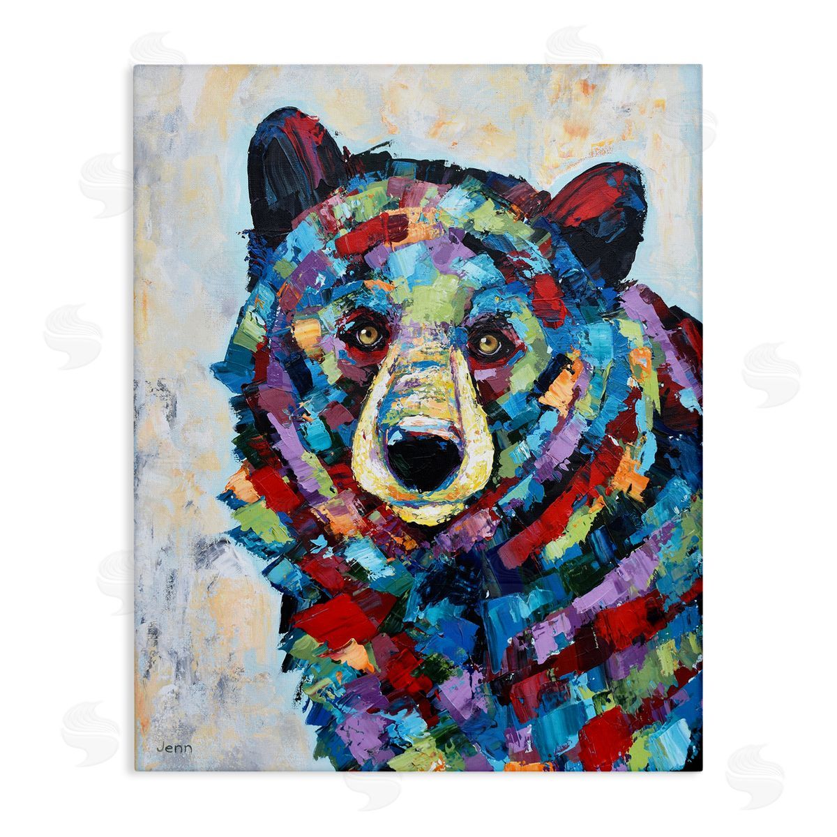 Jen Seeley Geometric Hued Abstract Bear