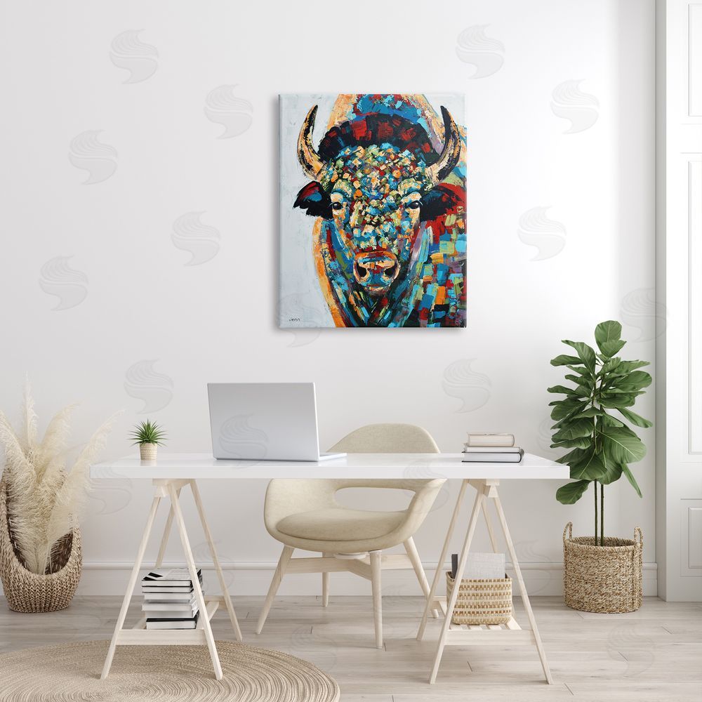 Jen Seeley Abstract Bison Kaleidoscopic Strokes