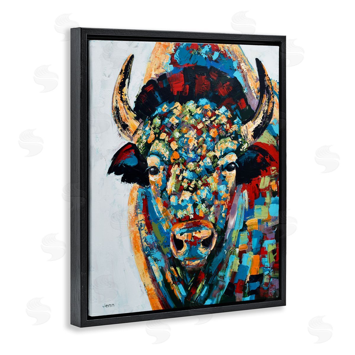 Jen Seeley Abstract Bison Kaleidoscopic Strokes