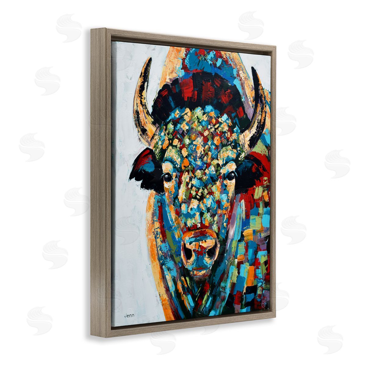 Jen Seeley Abstract Bison Kaleidoscopic Strokes