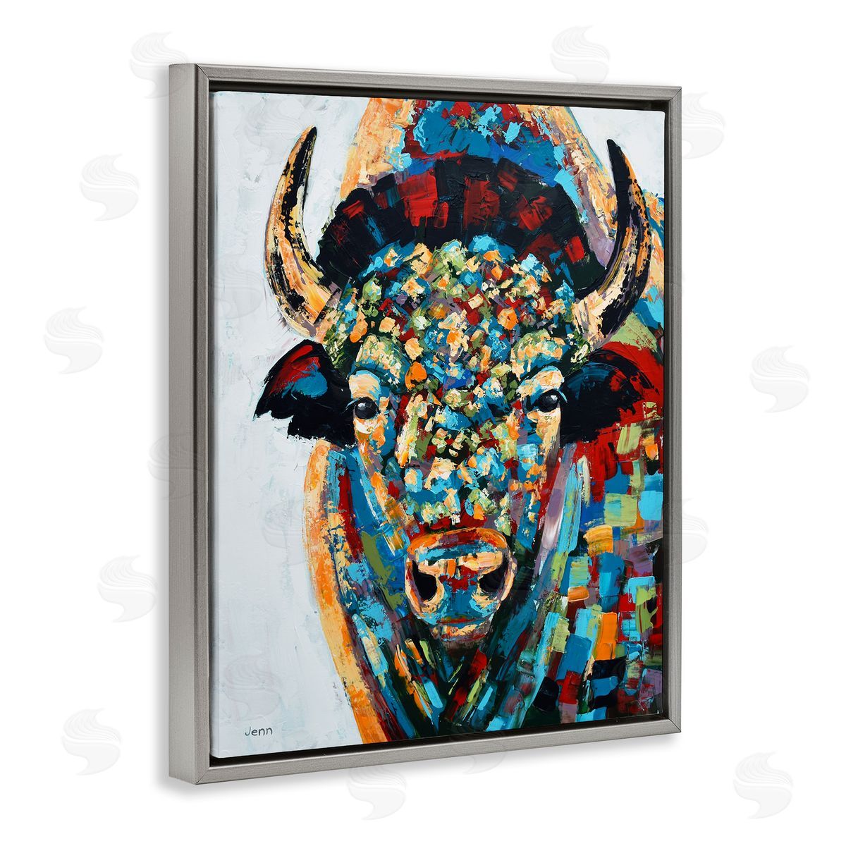 Jen Seeley Abstract Bison Kaleidoscopic Strokes