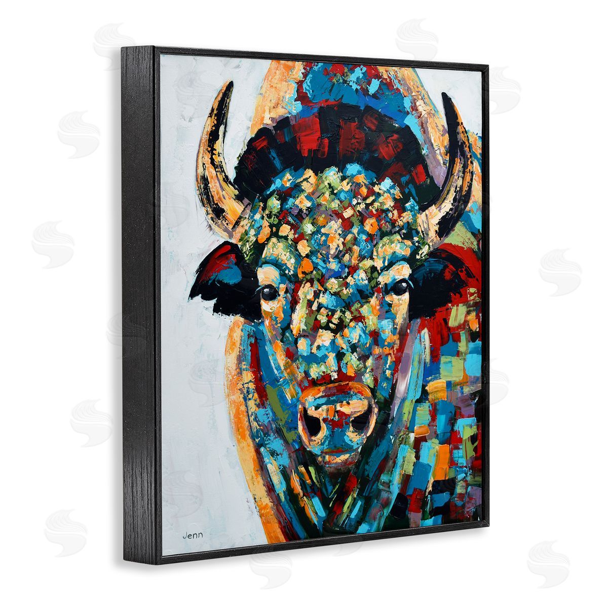 Jen Seeley Abstract Bison Kaleidoscopic Strokes