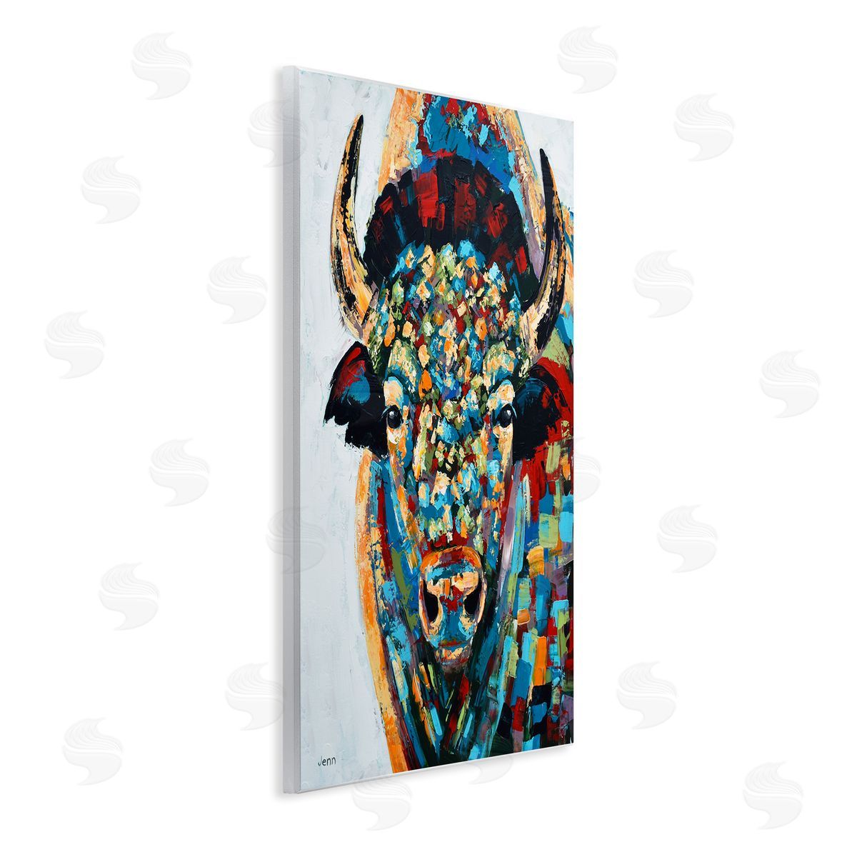 Jen Seeley Abstract Bison Kaleidoscopic Strokes