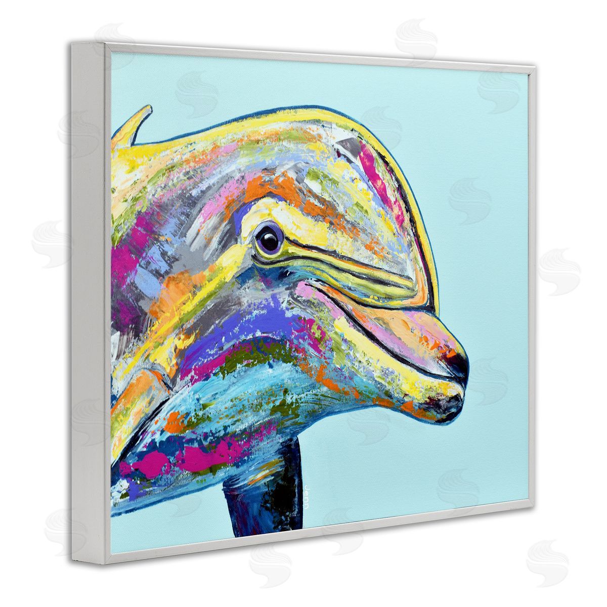 Jen Seeley Marine Life Dolphin Turquoise Accent