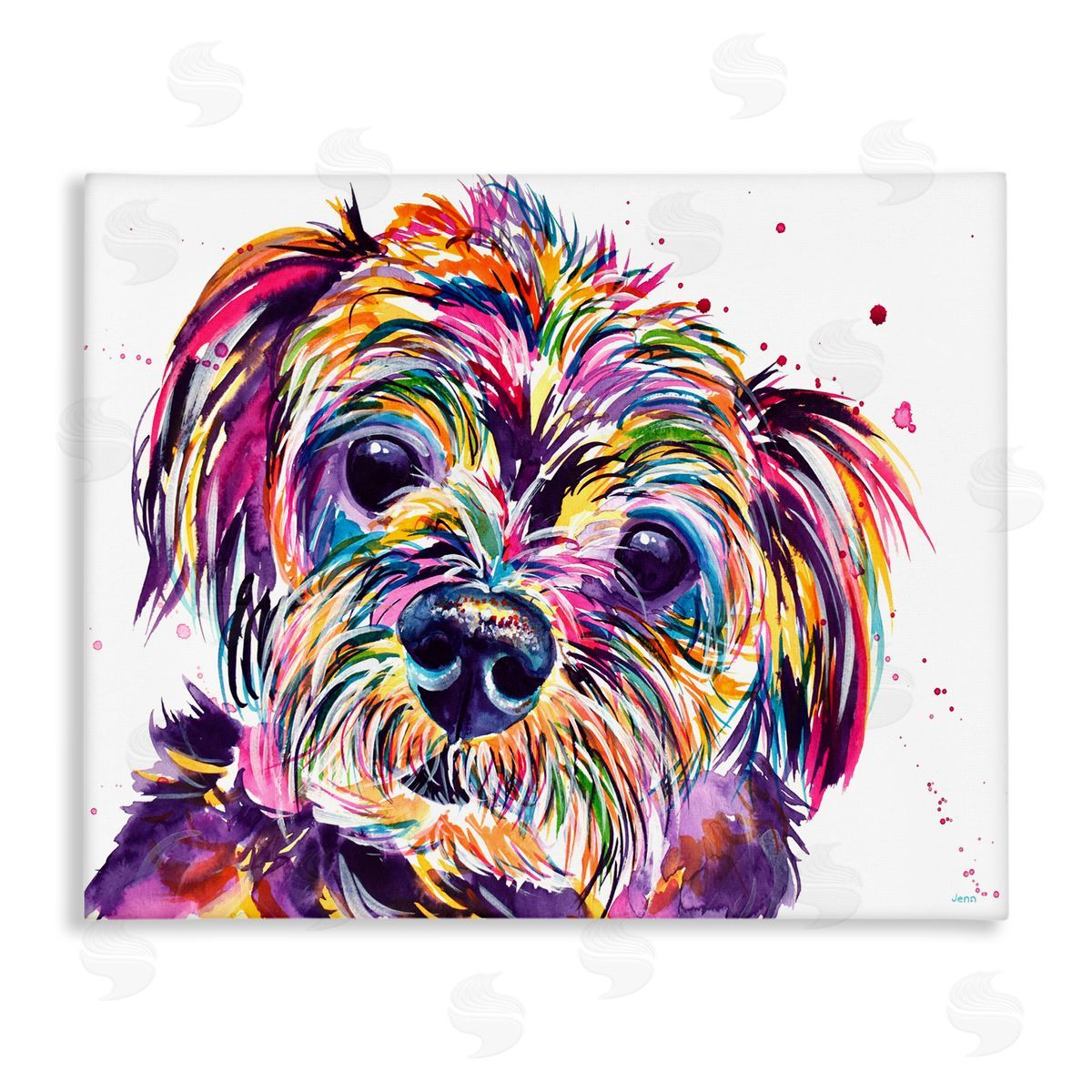 Jen Seeley Prismatic Terrier Dog Face Portrait