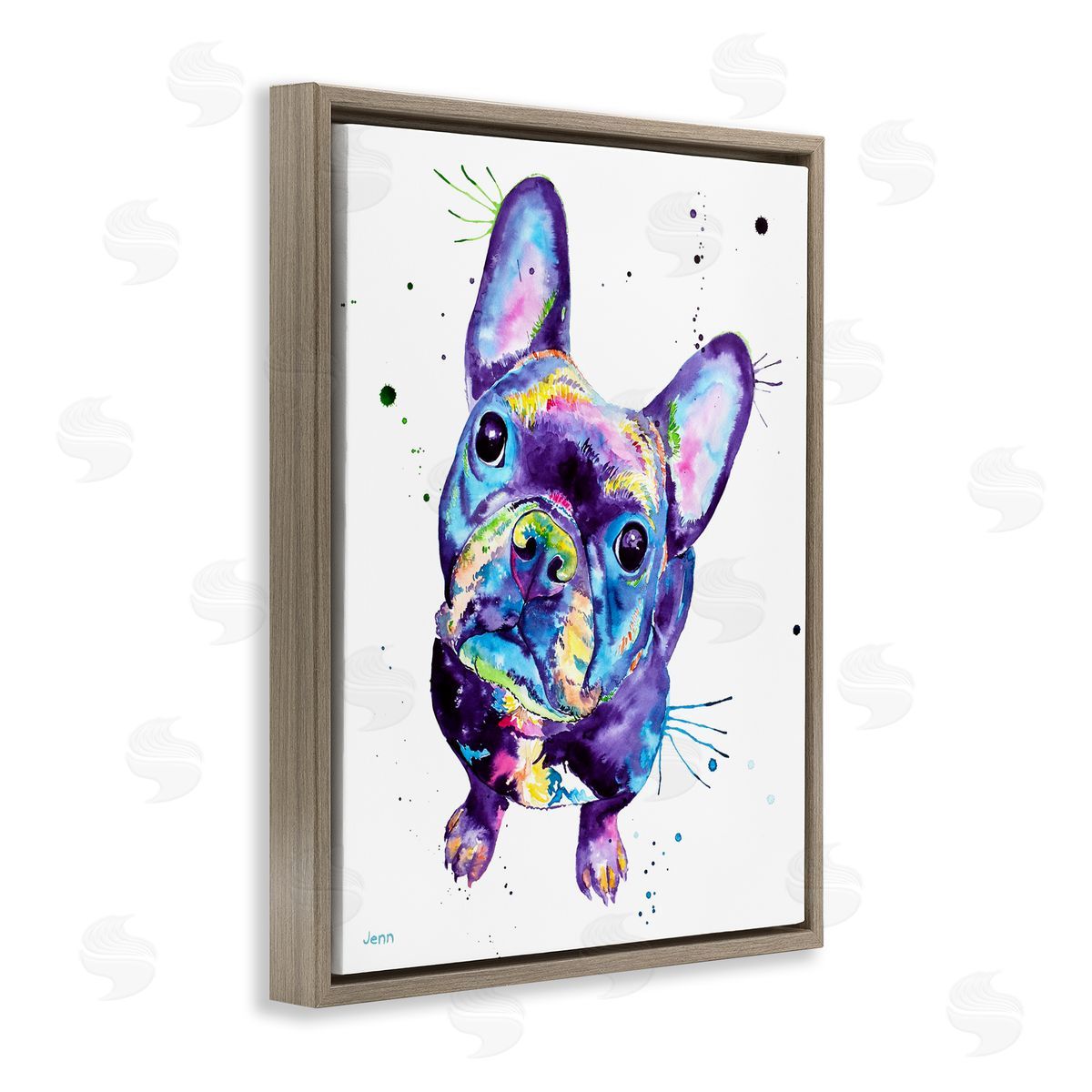 Jen Seeley fr_sideench Bulldog Purple Hued Dog