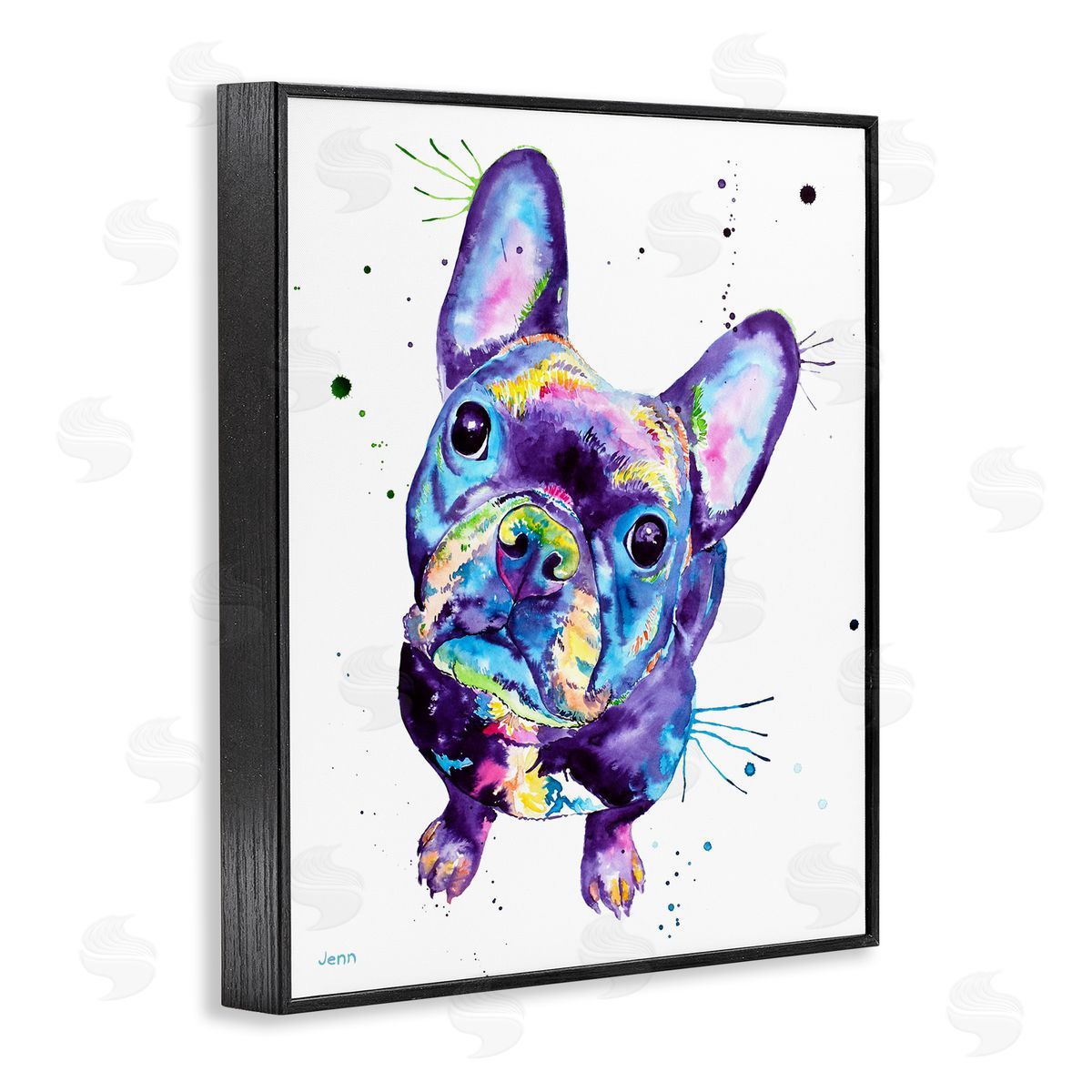 Jen Seeley fr_sideench Bulldog Purple Hued Dog