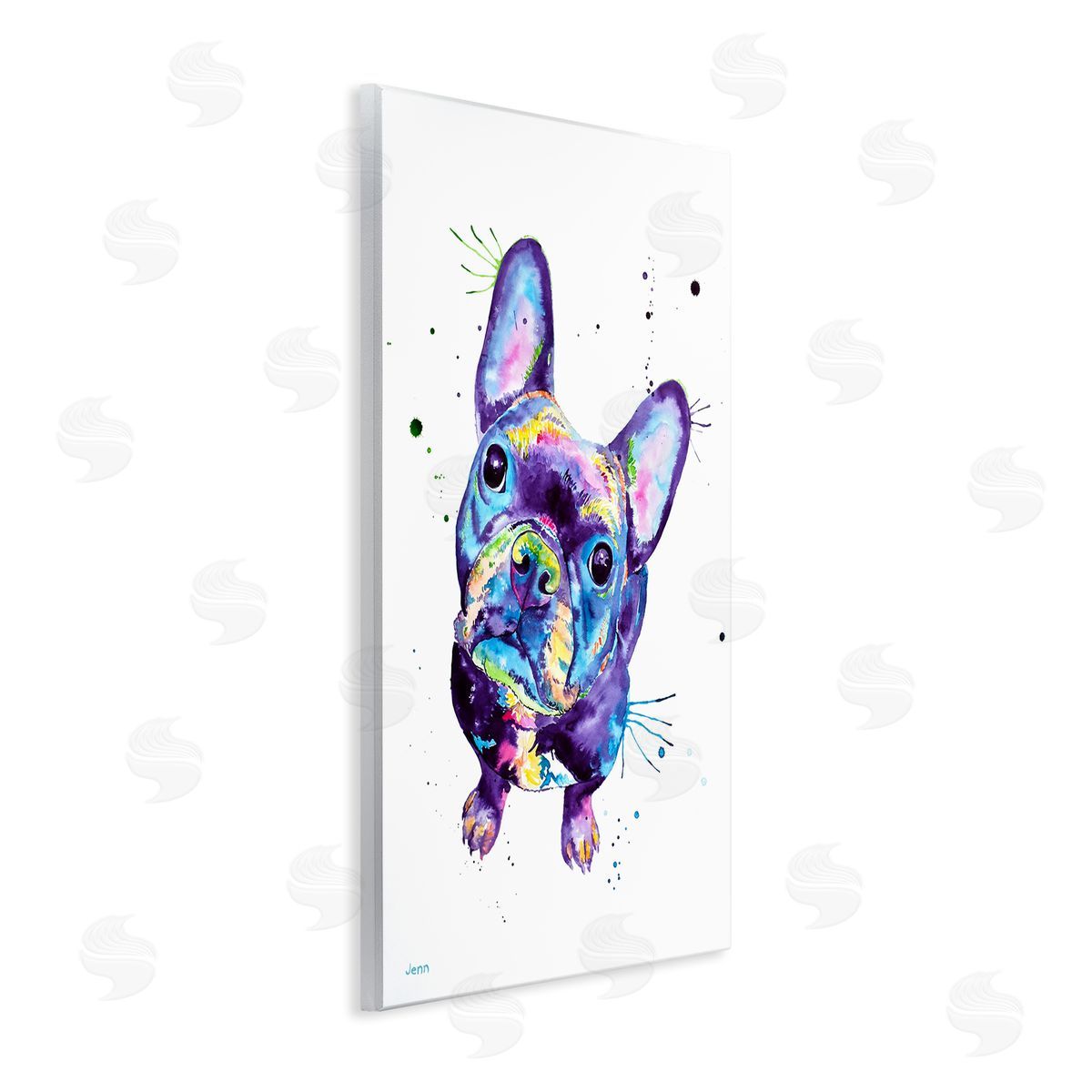 Jen Seeley fr_sideench Bulldog Purple Hued Dog