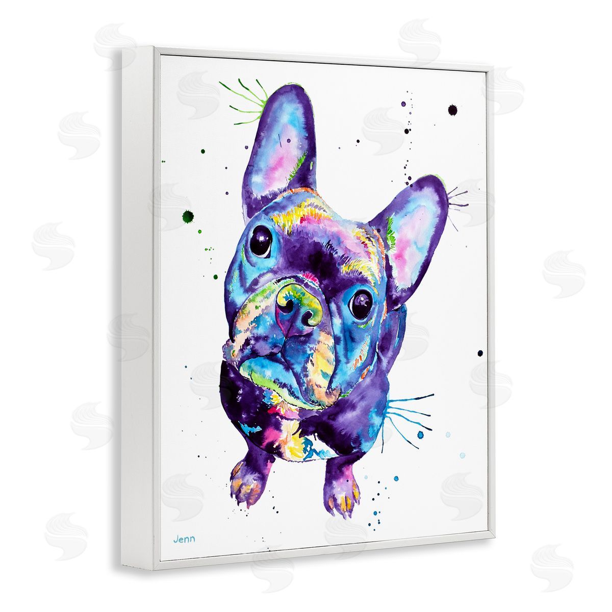Jen Seeley fr_sideench Bulldog Purple Hued Dog